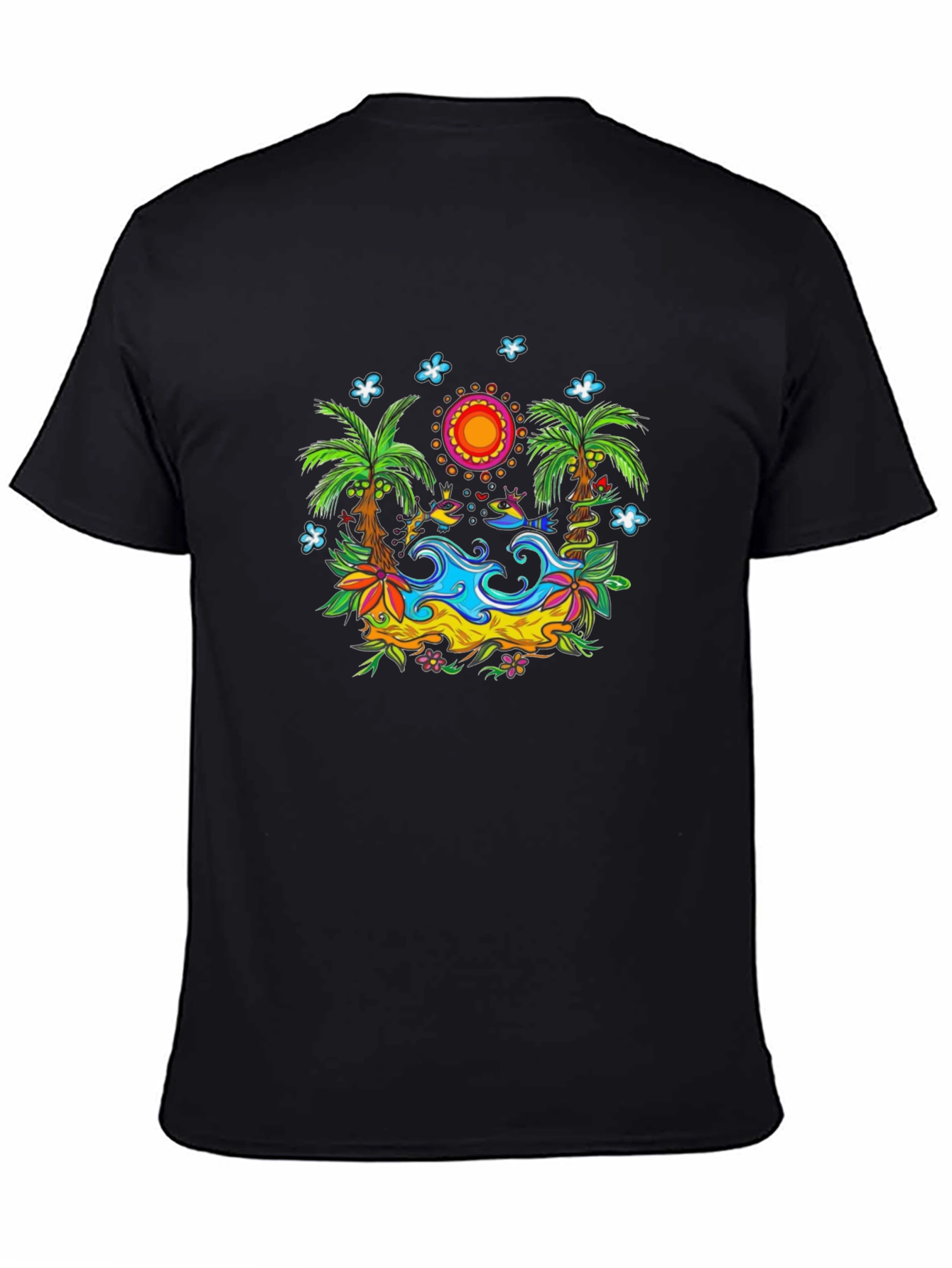 Tropical Island T-Shirt - Vivid Graphic Print