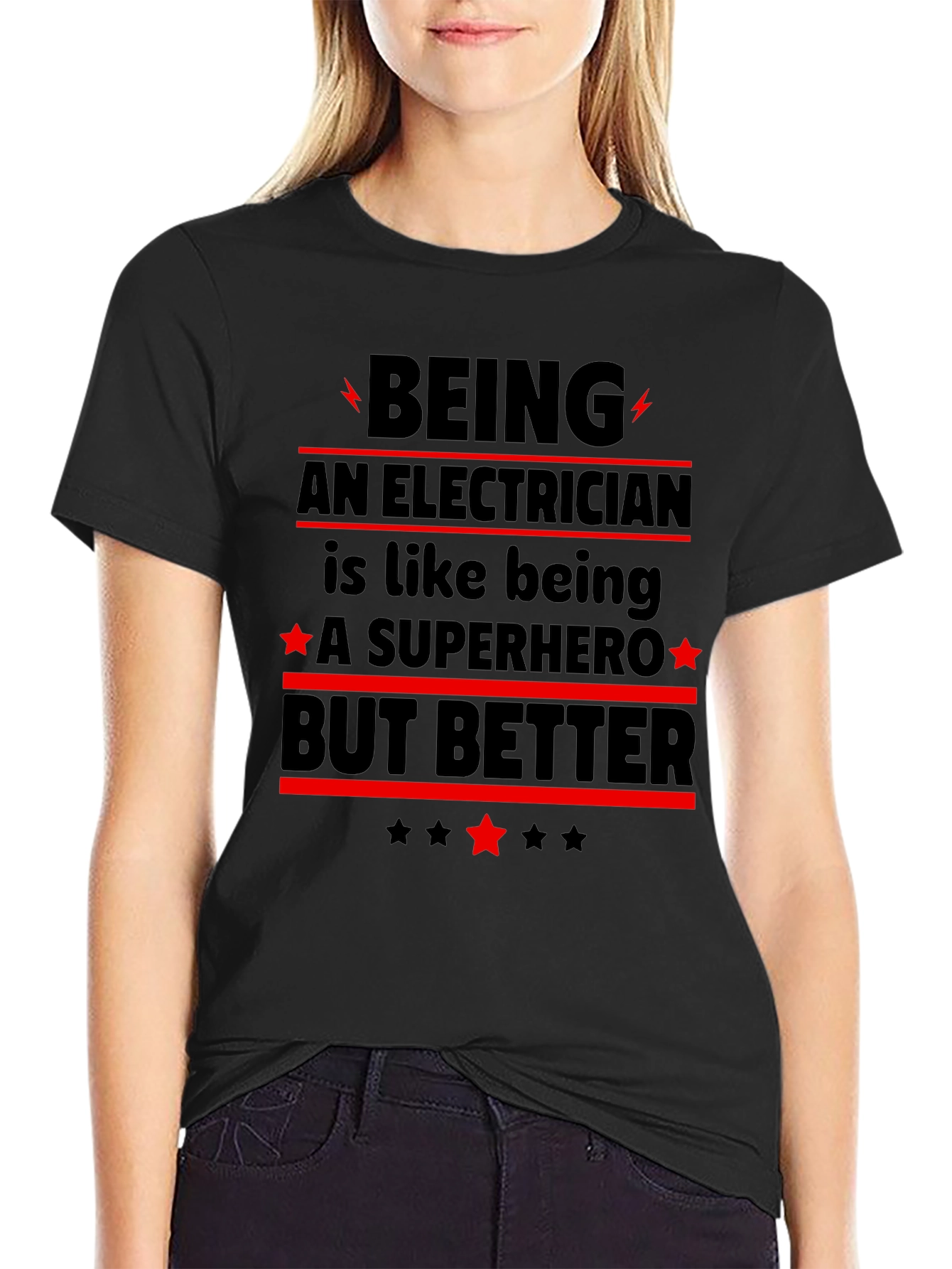 Electrician Superhero Graphic T-Shirt