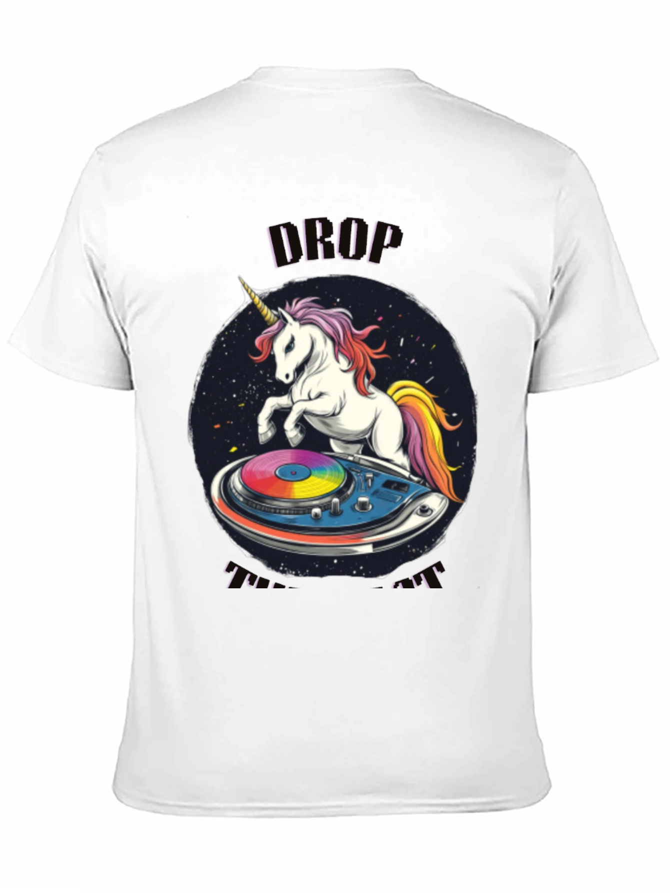 Unicorn DJ Graphic T-Shirt - Black
