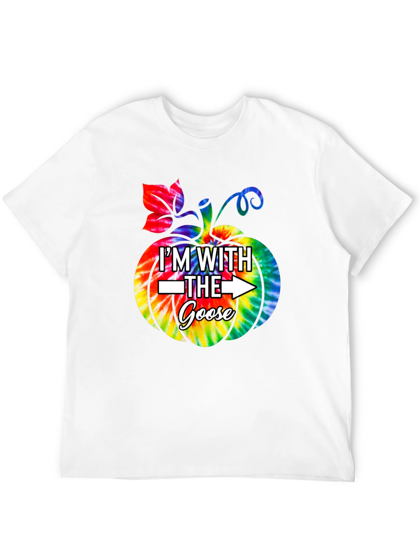 Im With the Goose T-Shirt Pumpkin Tie-Dye Funny Halloween