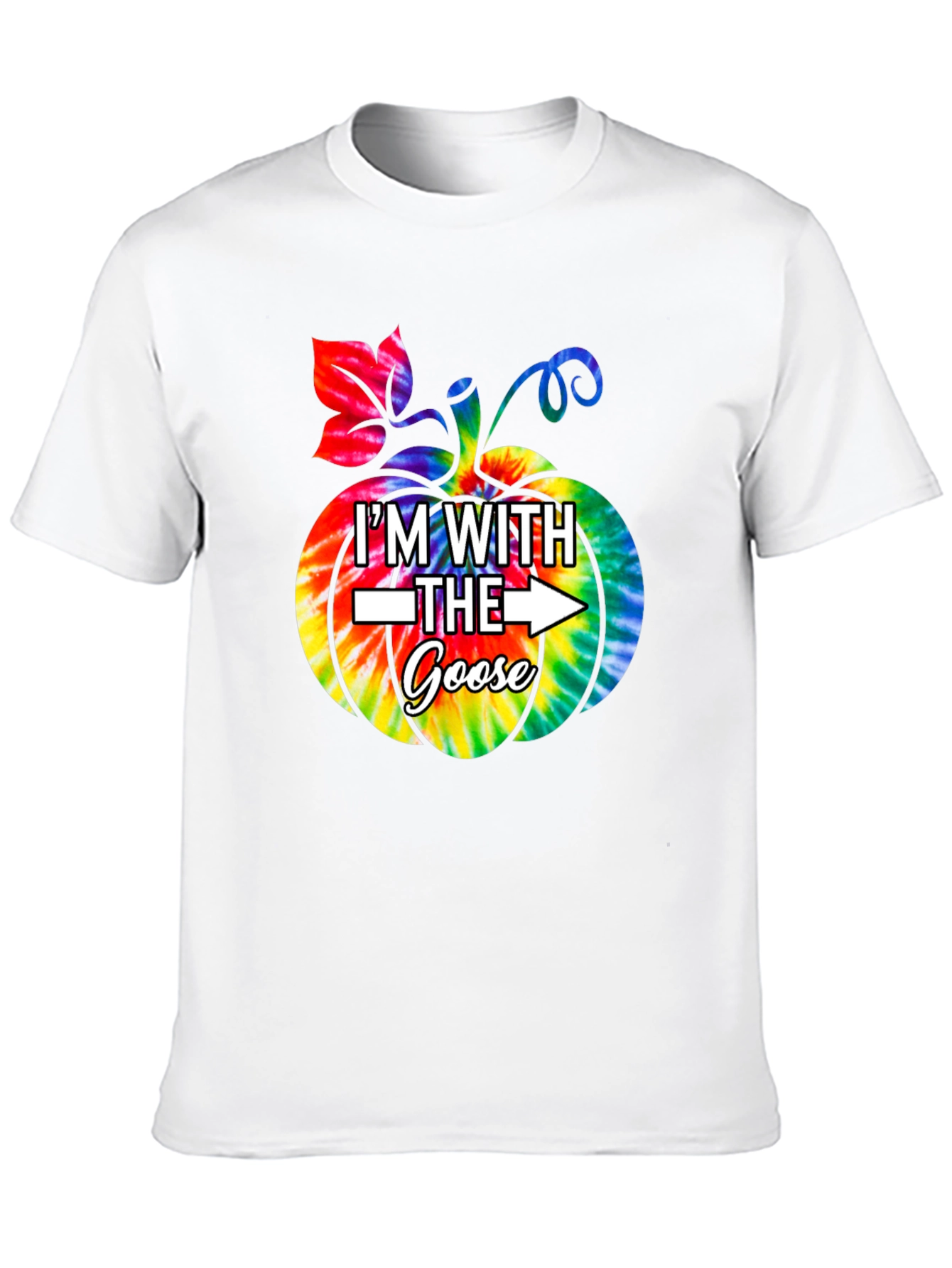 Im With the Goose T-Shirt Pumpkin Tie-Dye Funny Halloween