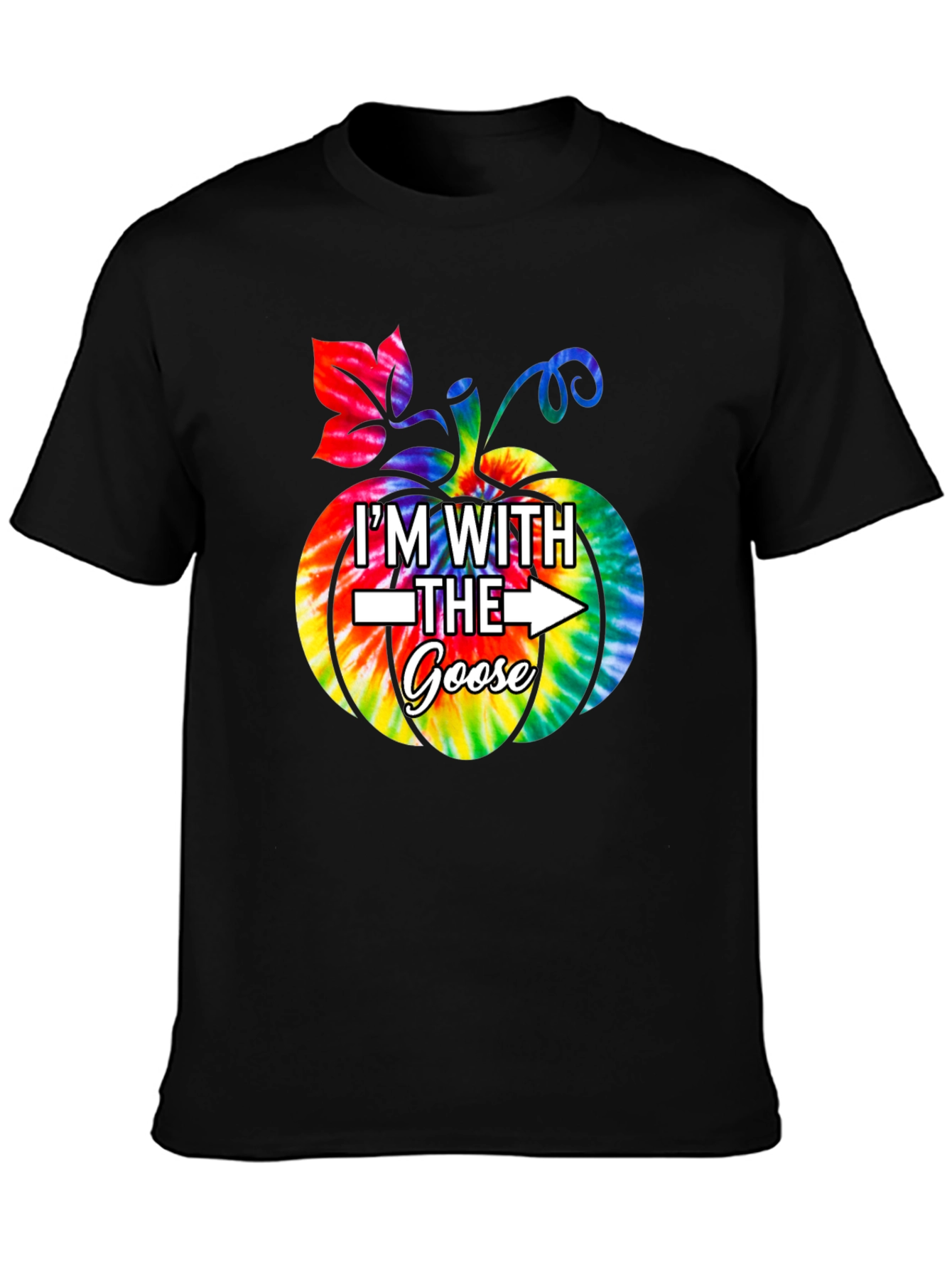 Im With the Goose T-Shirt Pumpkin Tie-Dye Funny Halloween