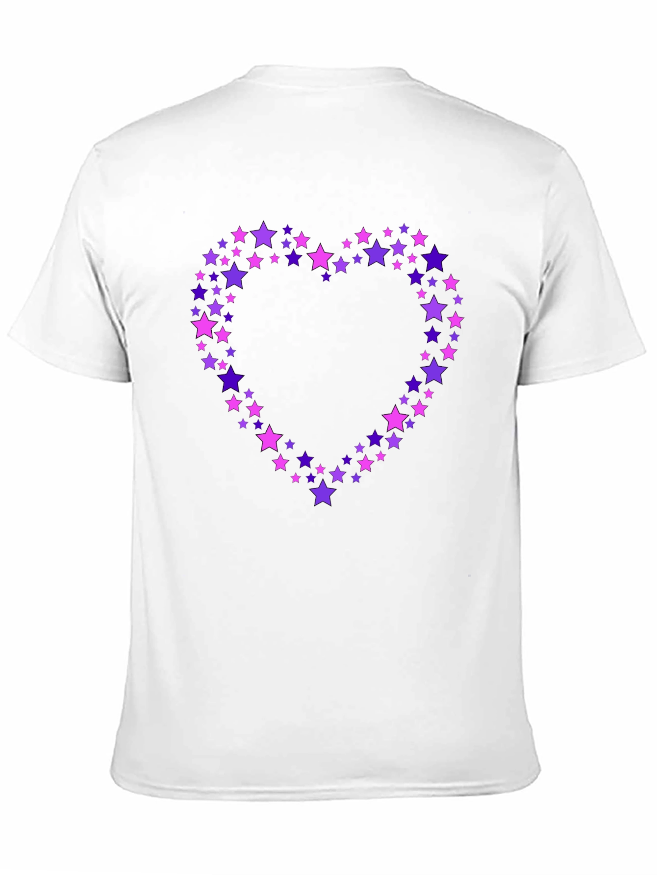 Star Heart Tee - Black Crew Neck Cotton T-Shirt