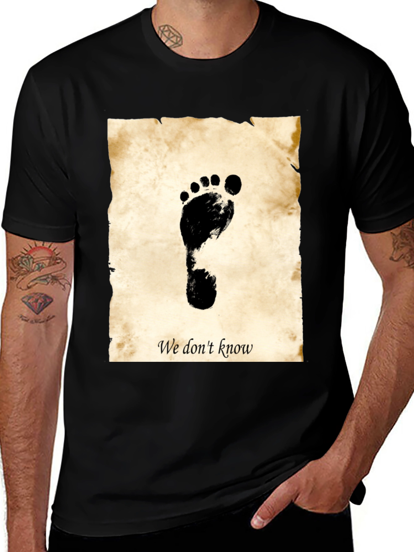 Footprint Graphic T-Shirt - We Dont Know