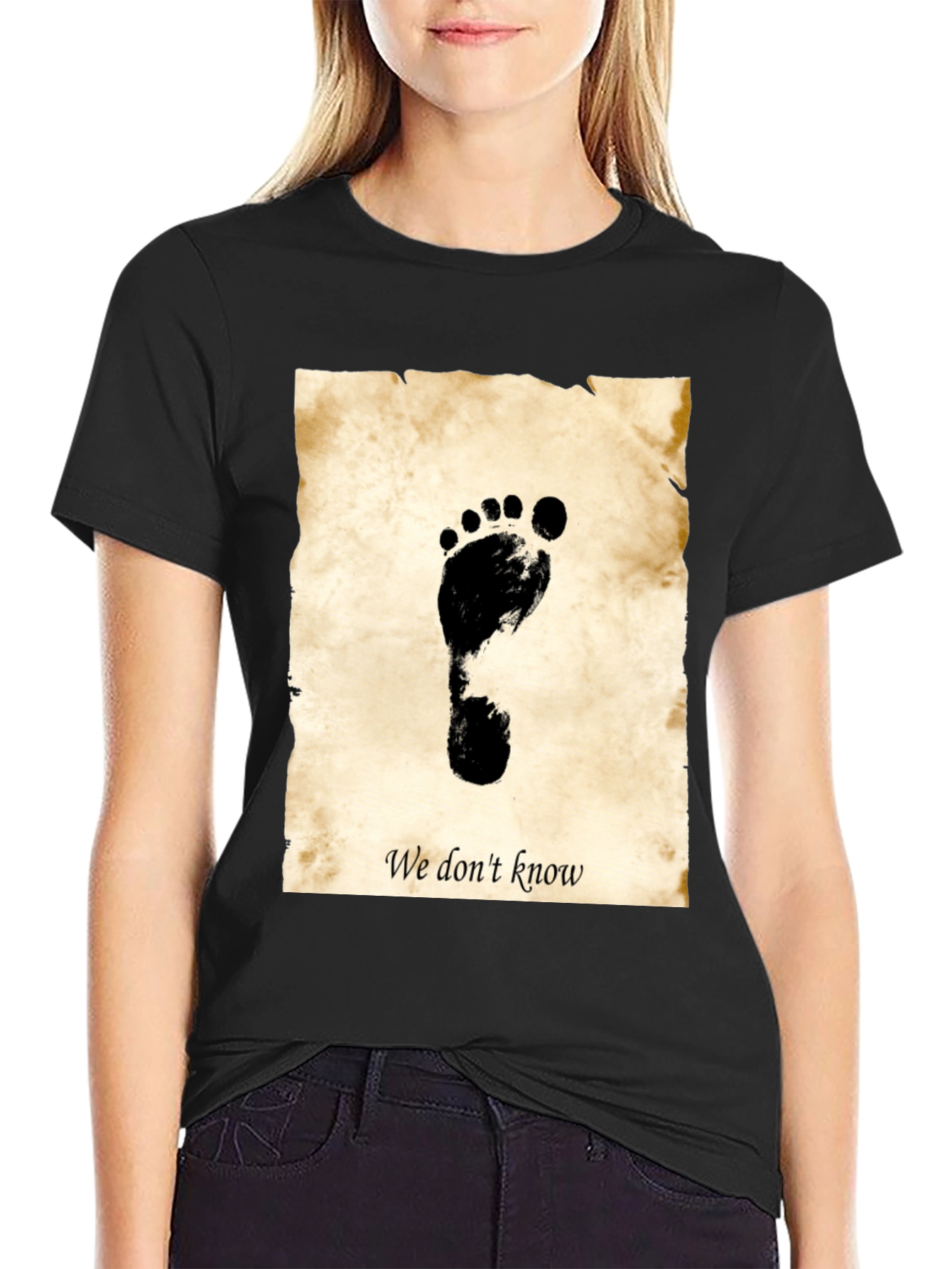 Footprint Graphic T-Shirt - We Dont Know