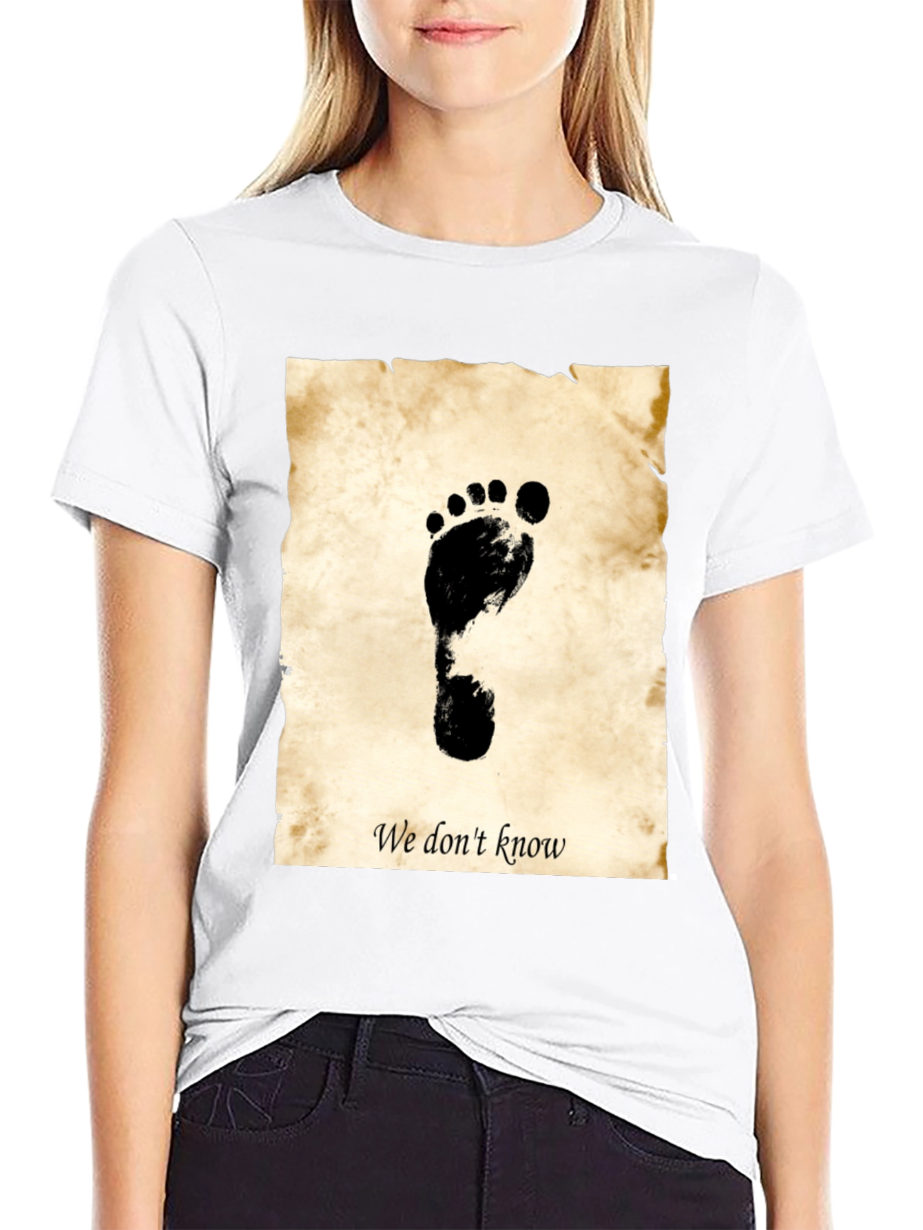 Footprint Graphic T-Shirt - We Dont Know