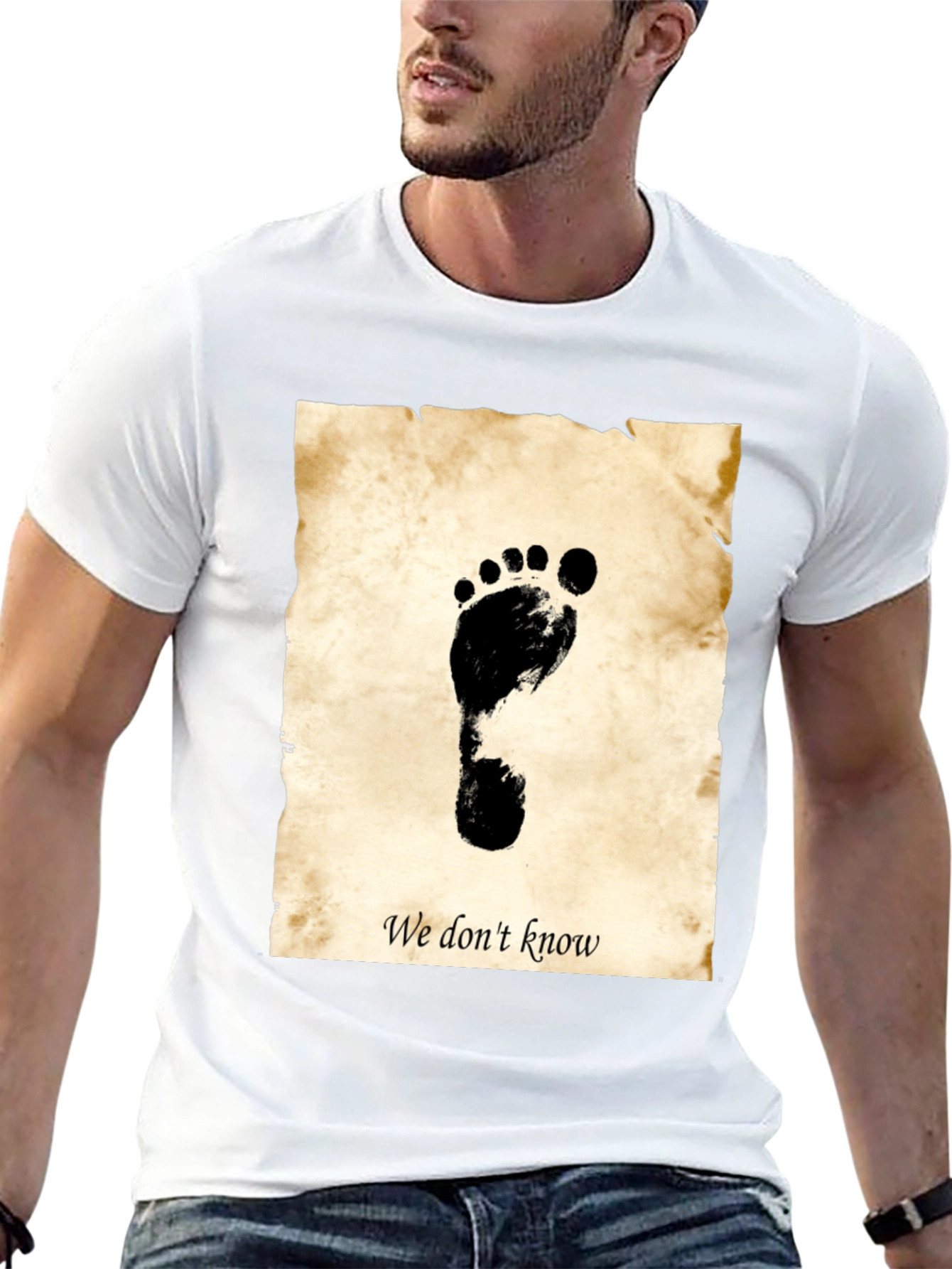 Footprint Graphic T-Shirt - We Dont Know