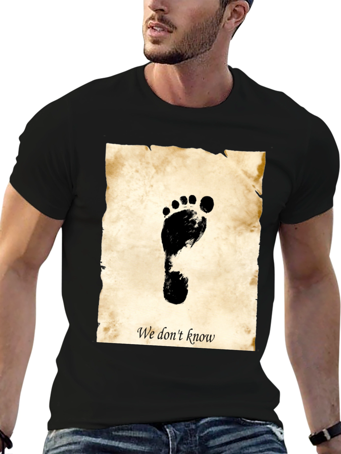 Footprint Graphic T-Shirt - We Dont Know