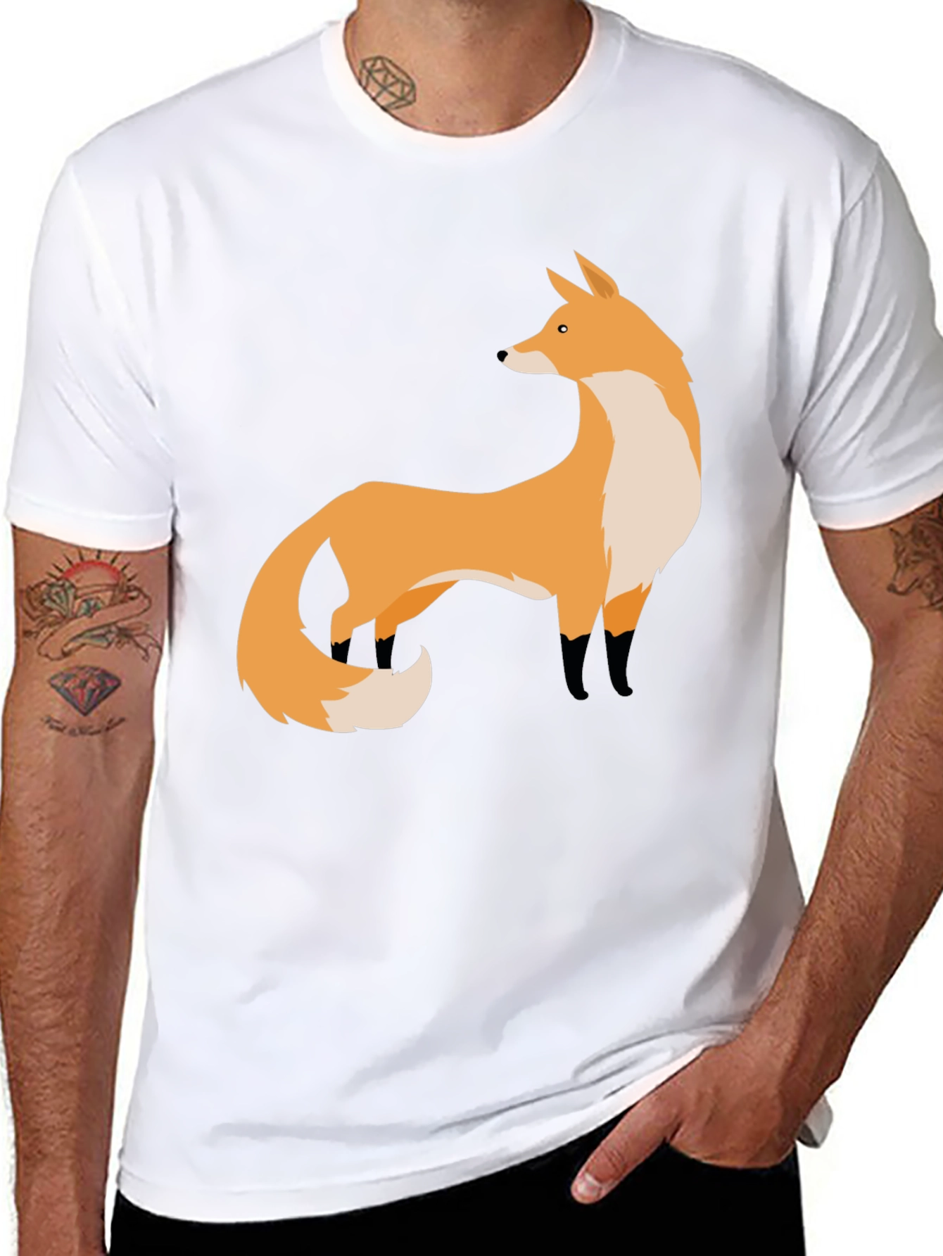 Fox Graphic Black T-Shirt | Stylish Animal Print Tee