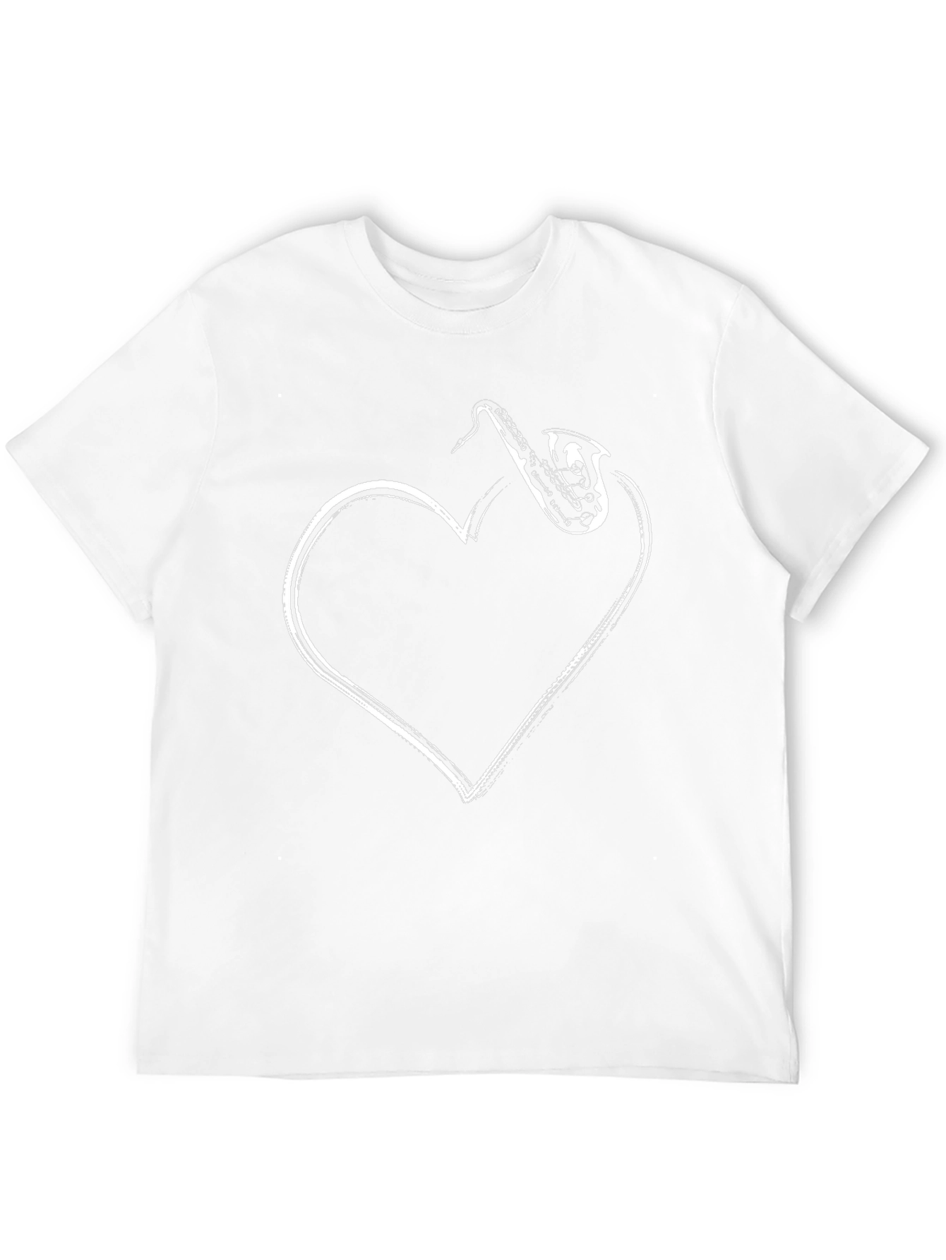 Saxophone Heart Graphic T-Shirt - Black
