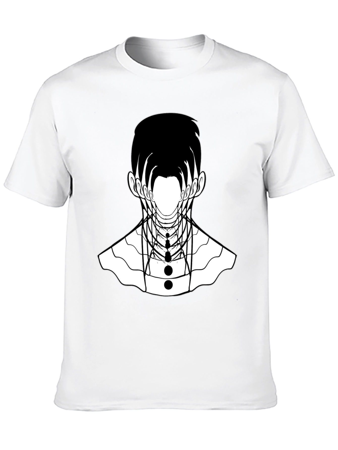 Abstract Geometric Face Graphic Black T-Shirt