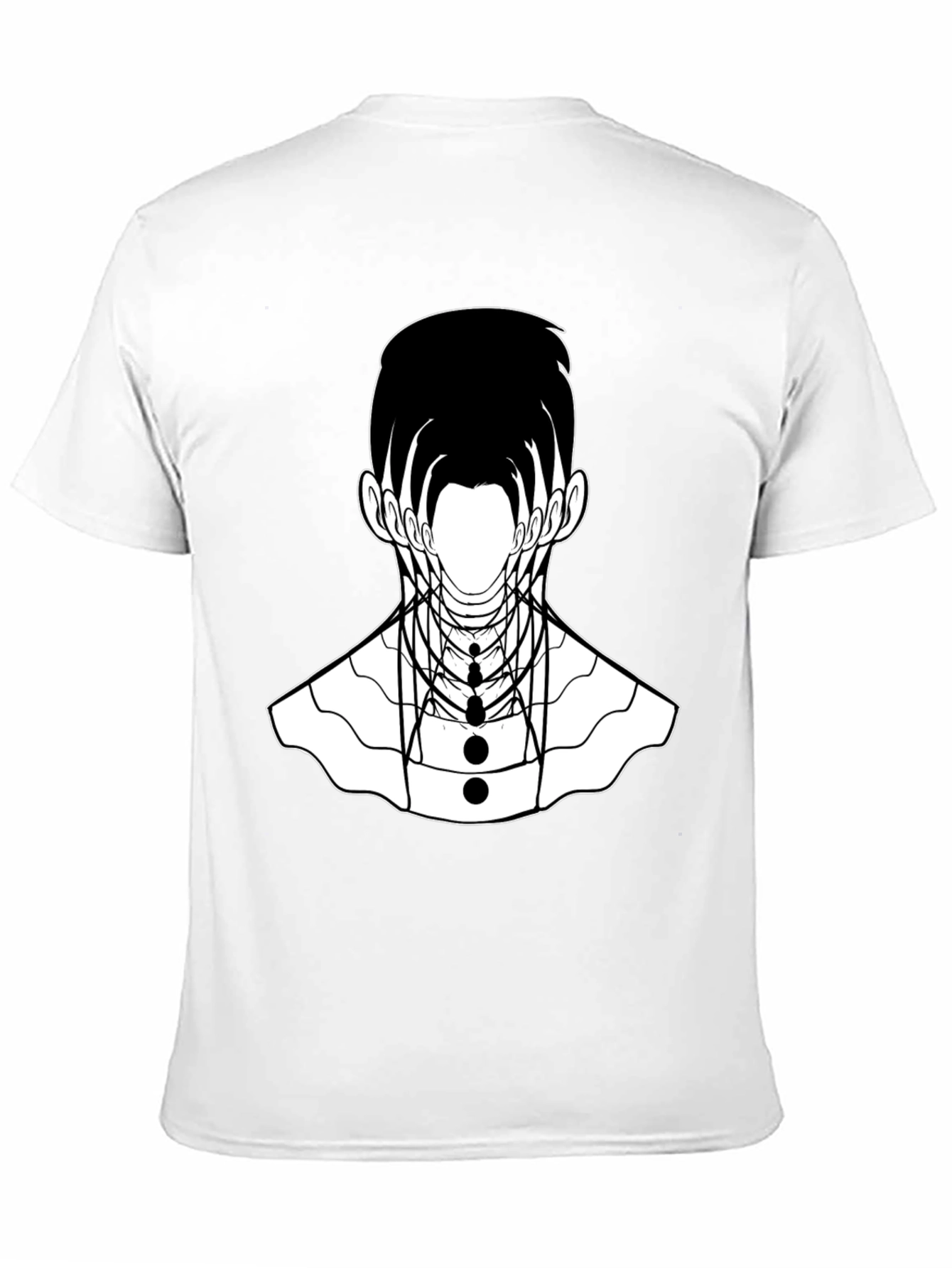 Abstract Geometric Face Graphic Black T-Shirt