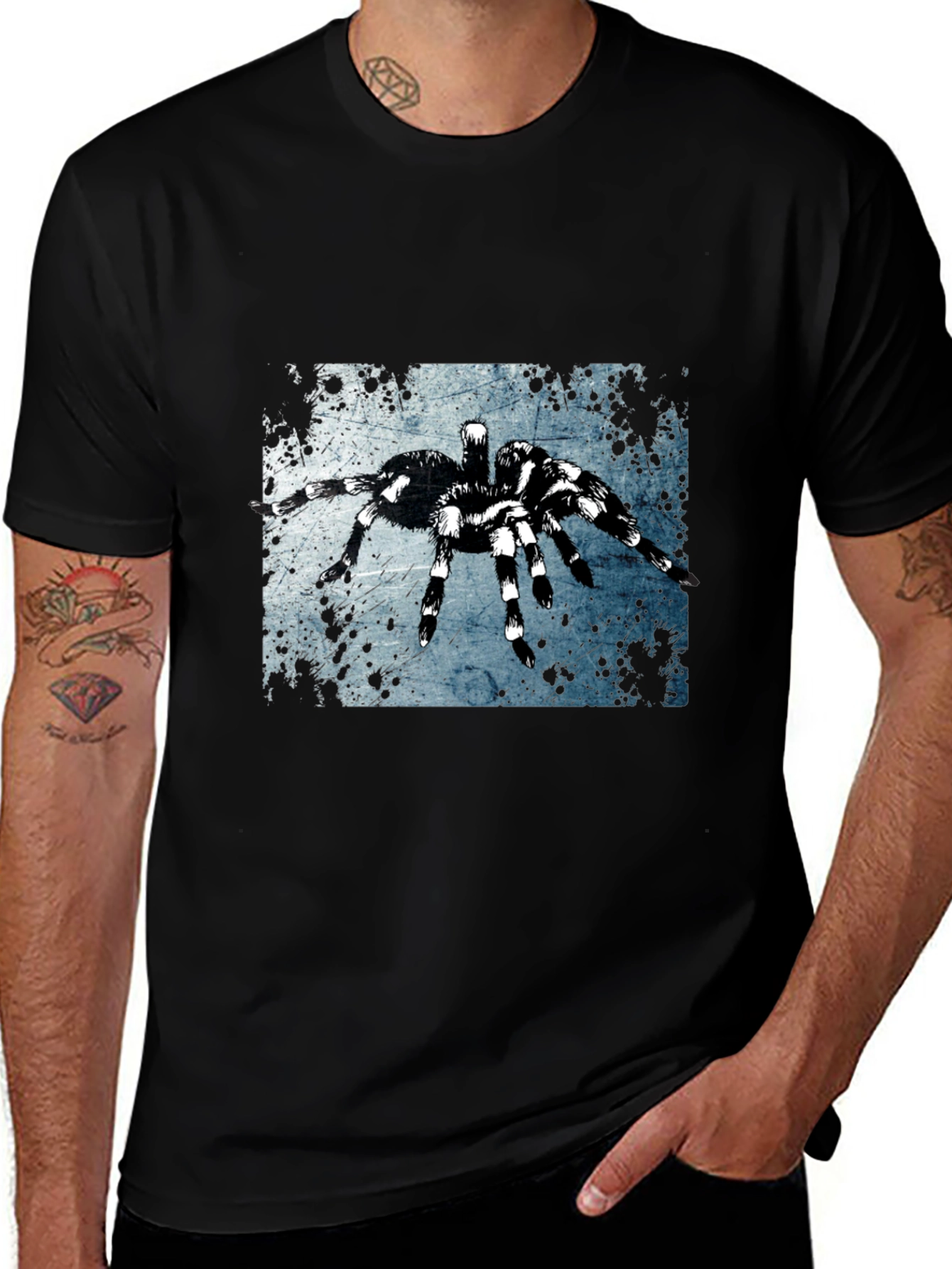 Spider Graphic Tee - Black Short Sleeve