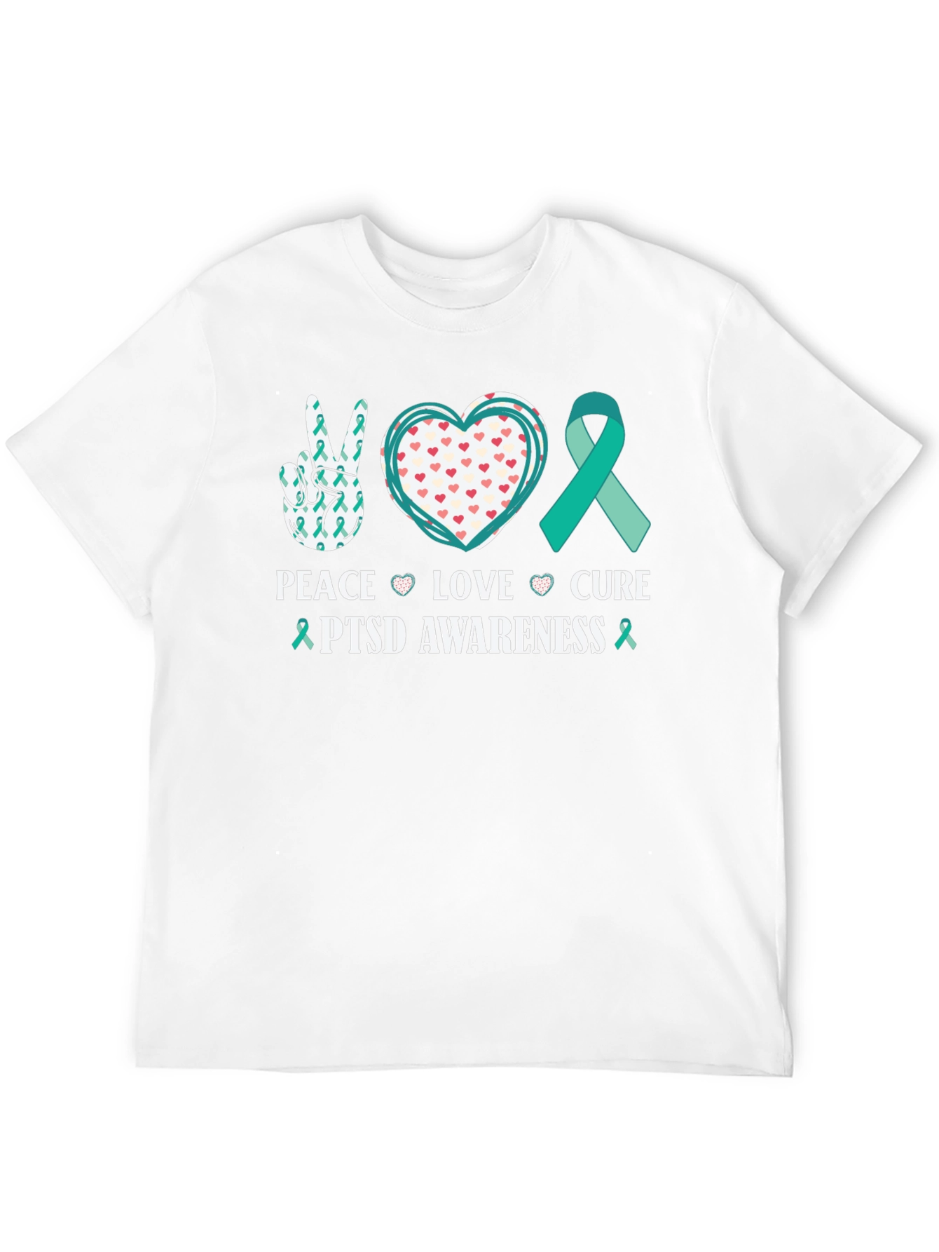 PTSD Awareness Peace Love Cure T-Shirt
