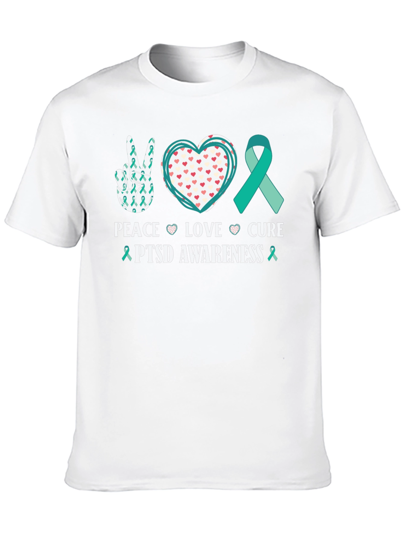 PTSD Awareness Peace Love Cure T-Shirt