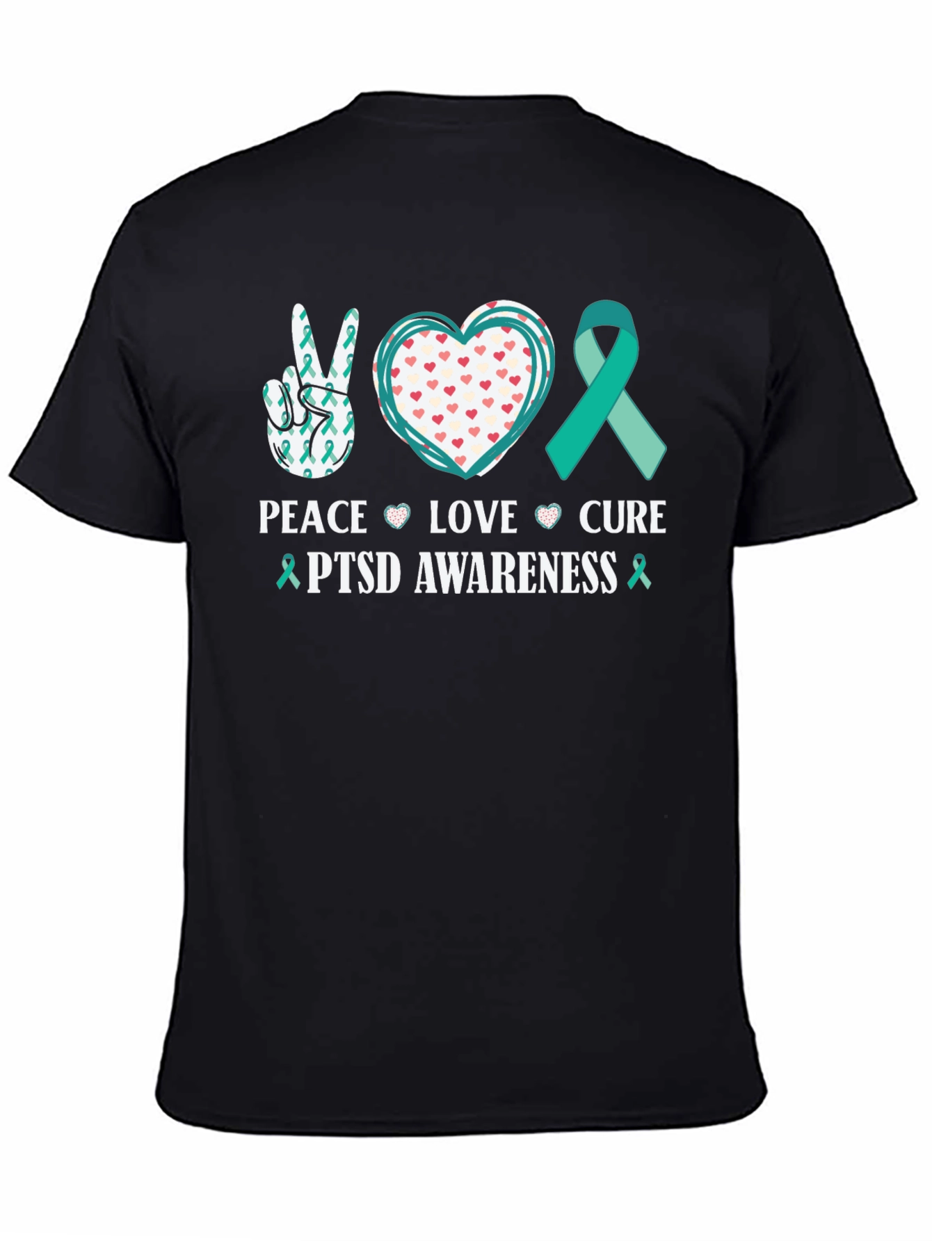 PTSD Awareness Peace Love Cure T-Shirt