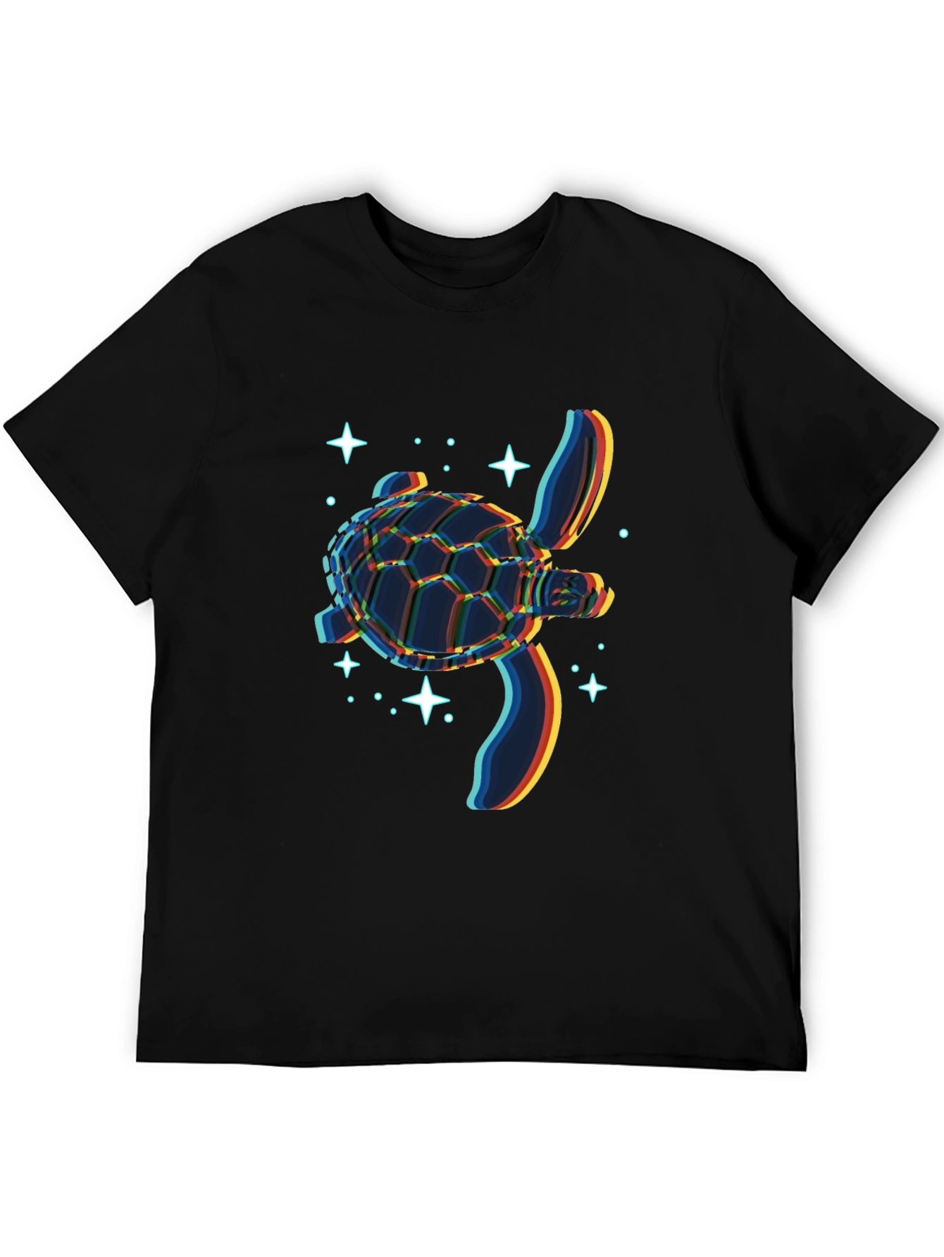Glitch Turtle Black T-Shirt