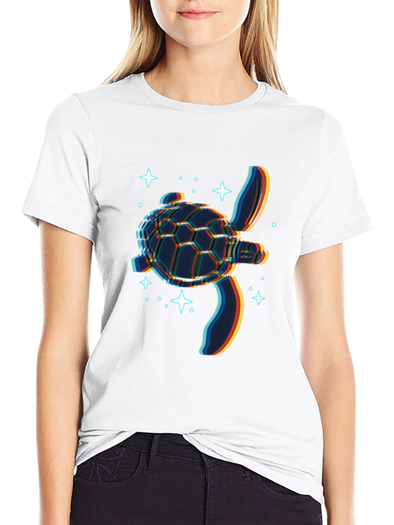 Glitch Turtle Black T-Shirt