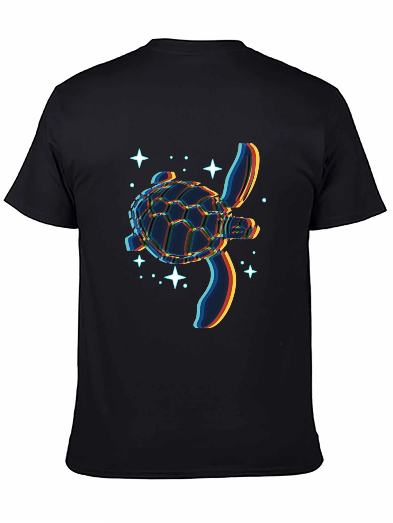 Glitch Turtle Black T-Shirt