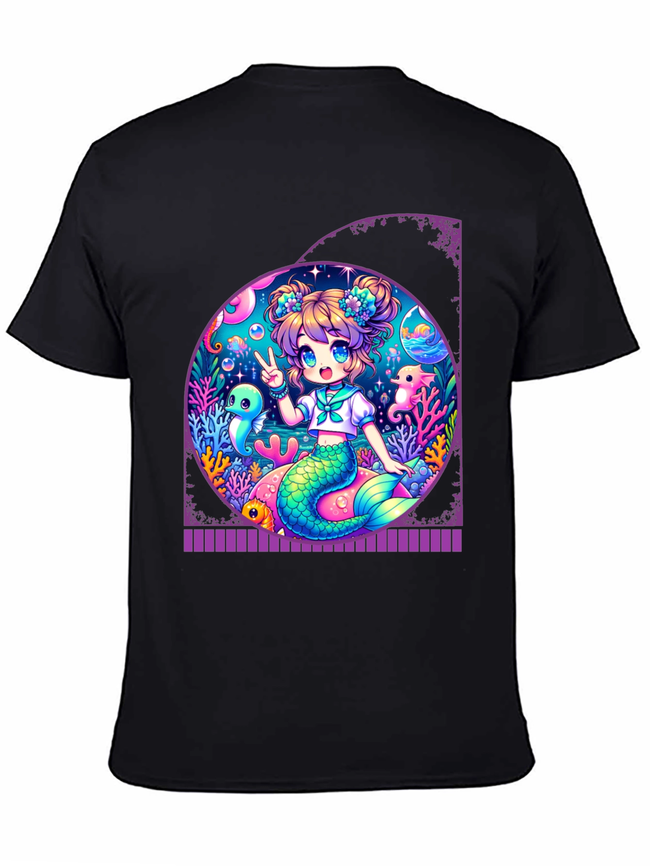 Anime Mermaid T-Shirt - Kawaii Ocean Design
