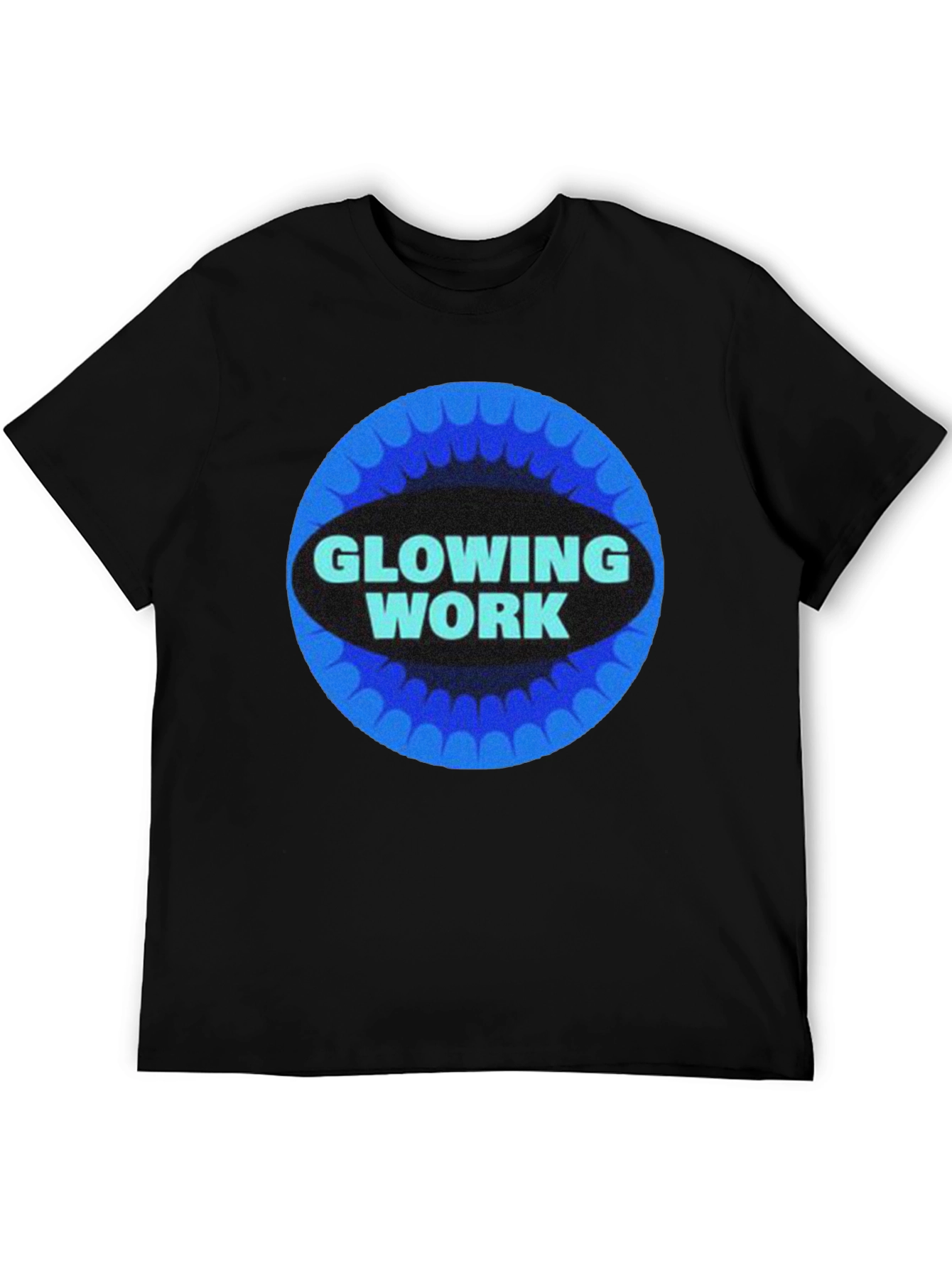 Glowing Work Graphic Tee - Retro Style