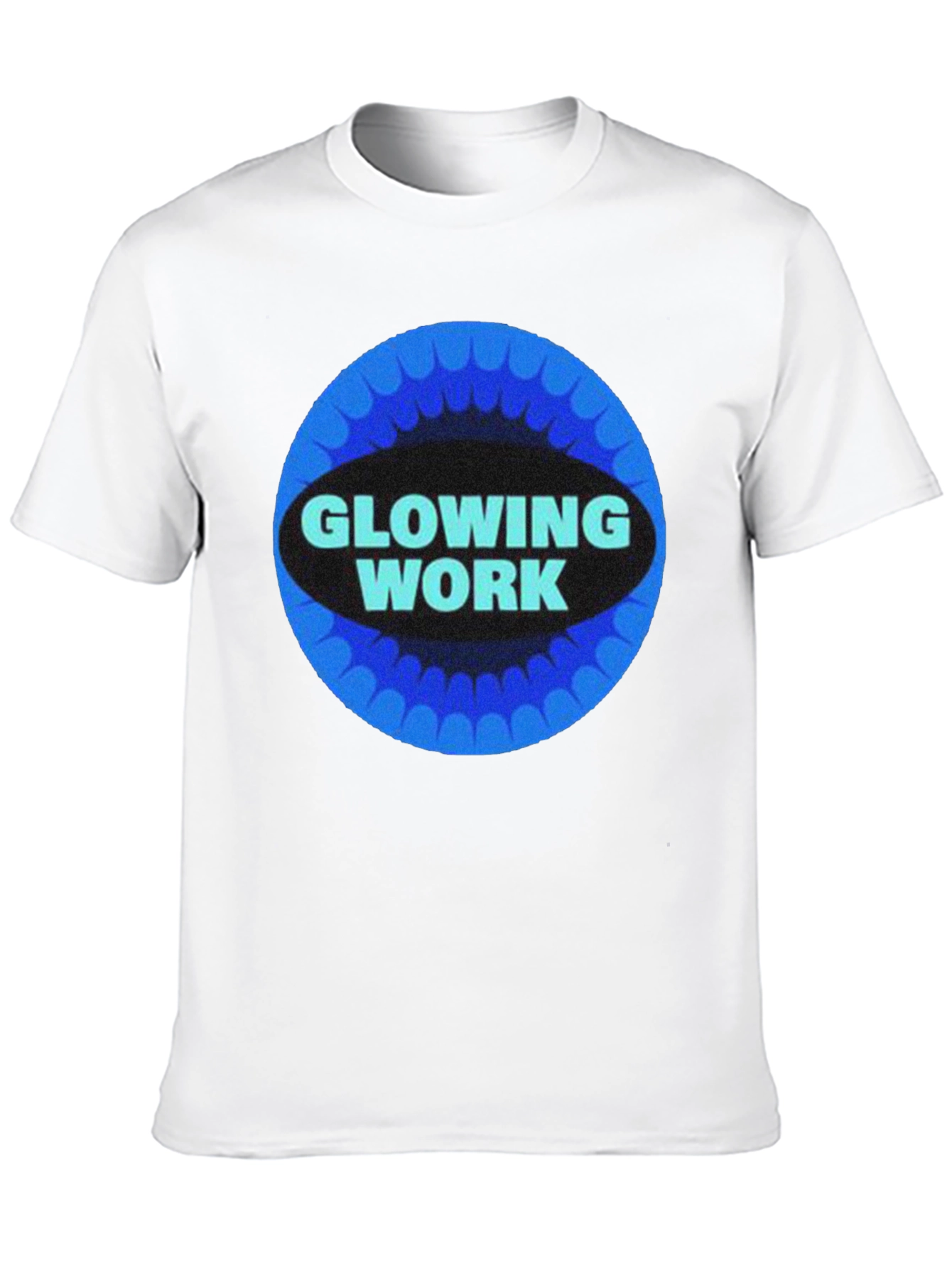 Glowing Work Graphic Tee - Retro Style