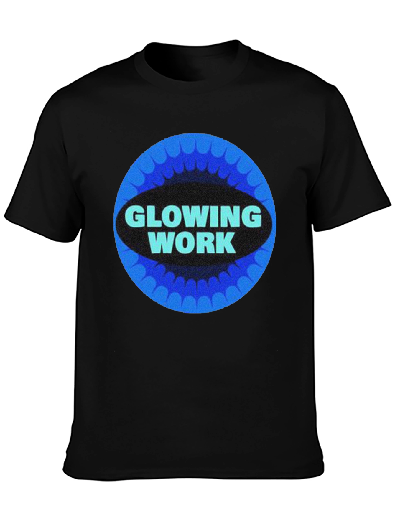 Glowing Work Graphic Tee - Retro Style