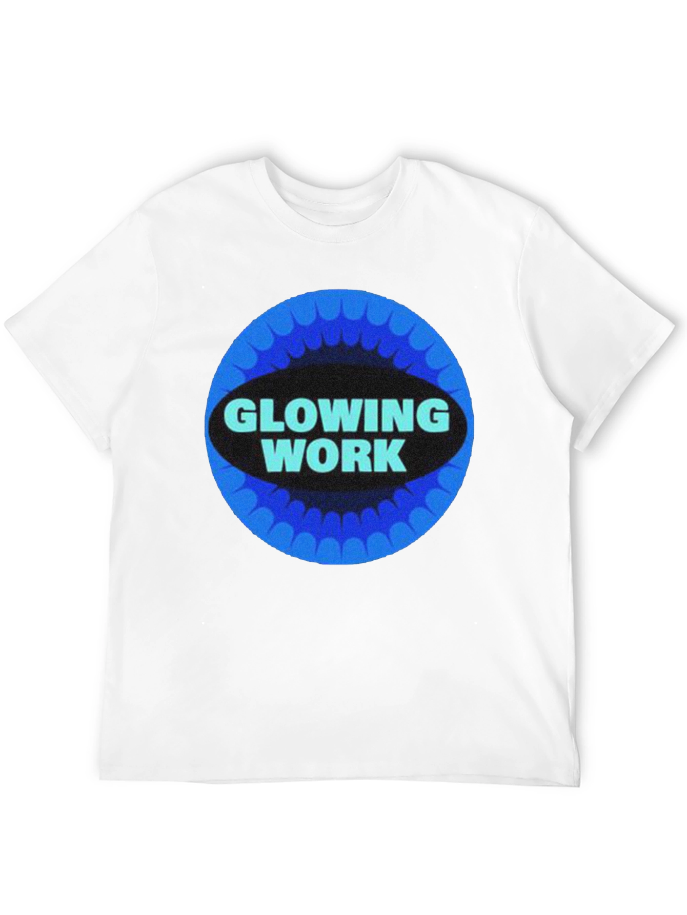 Glowing Work Graphic Tee - Retro Style