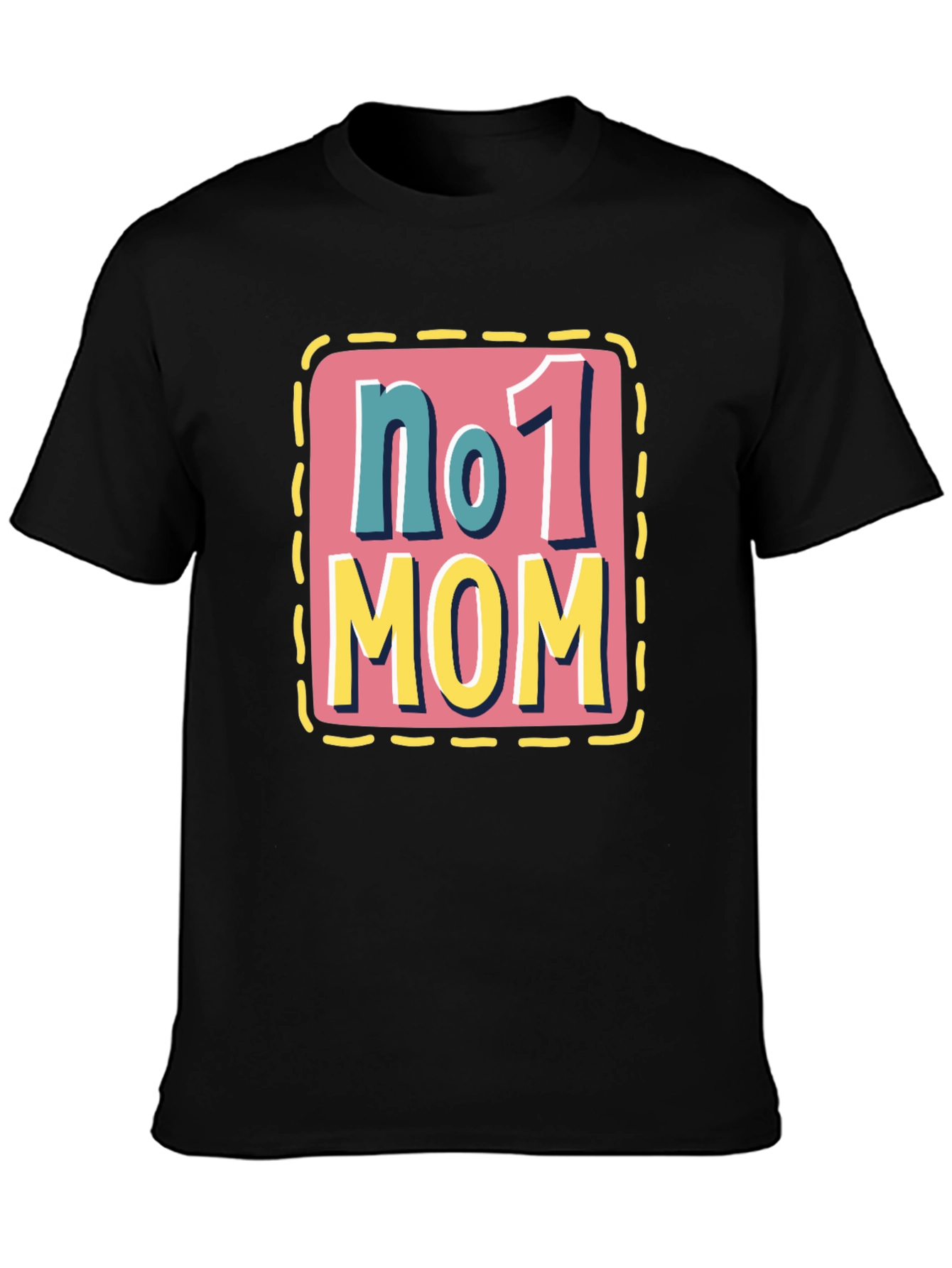 No. 1 Mom Black Graphic T-Shirt
