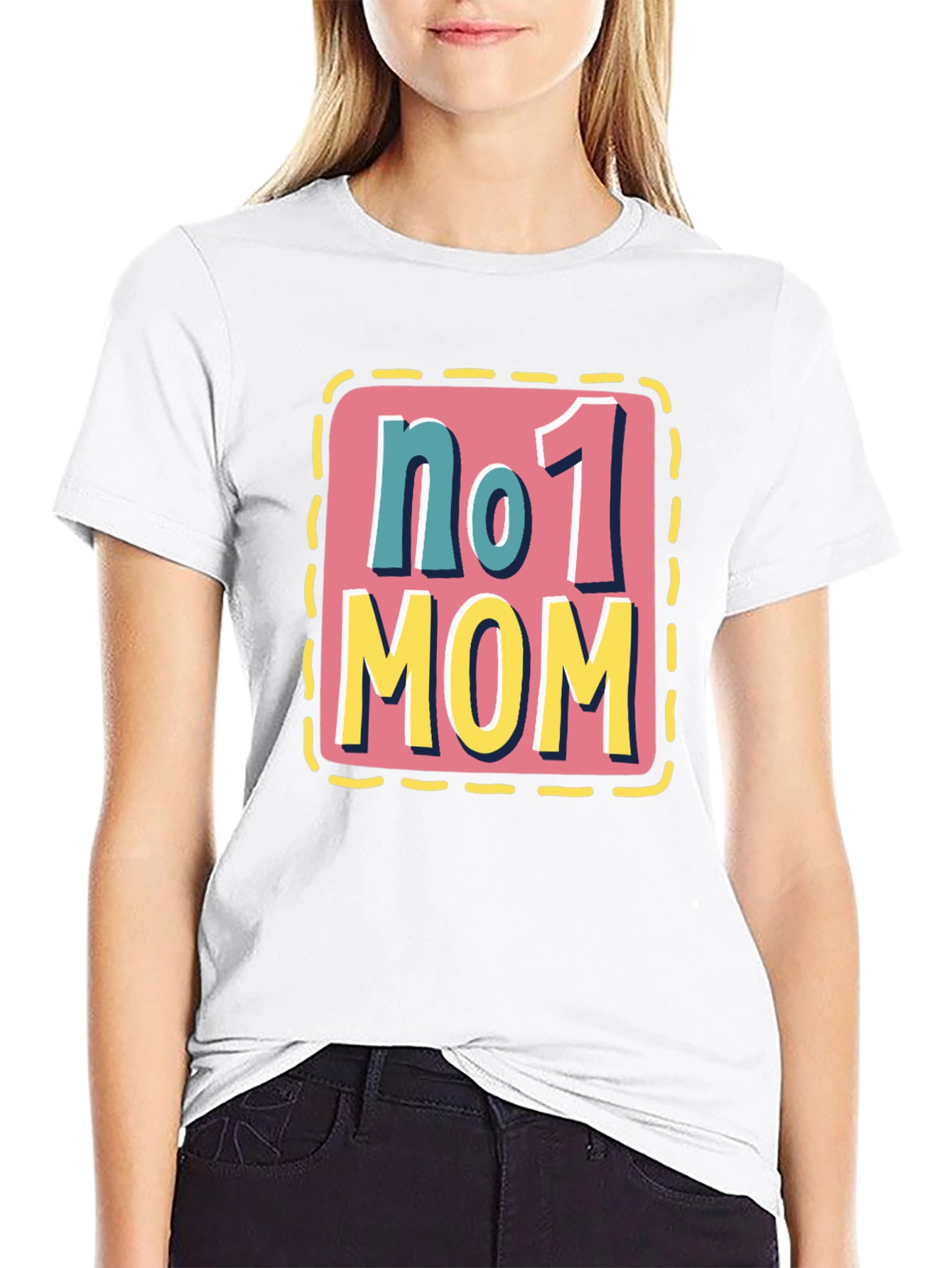 No. 1 Mom Black Graphic T-Shirt