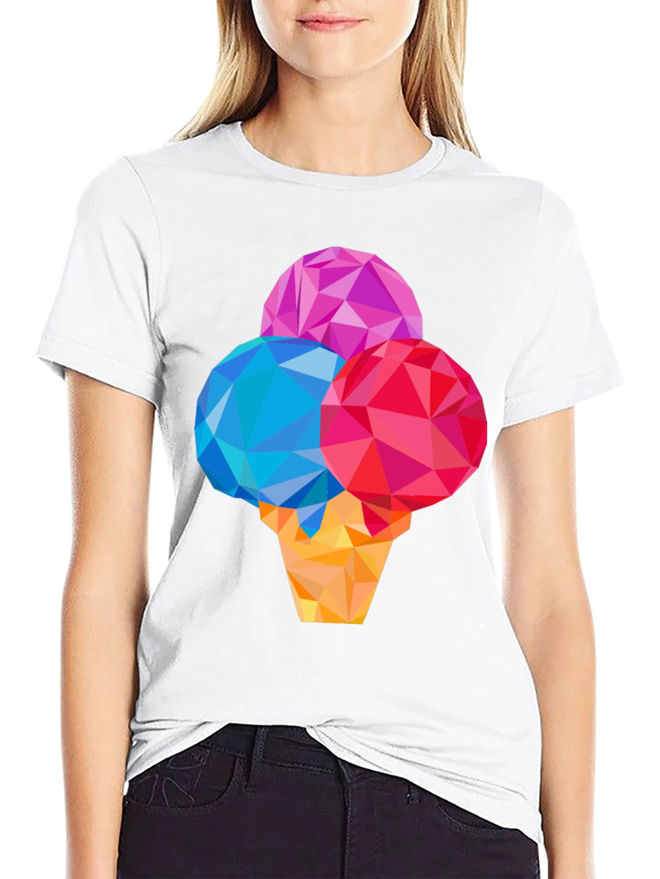 Geometric Ice Cream Graphic T-Shirt