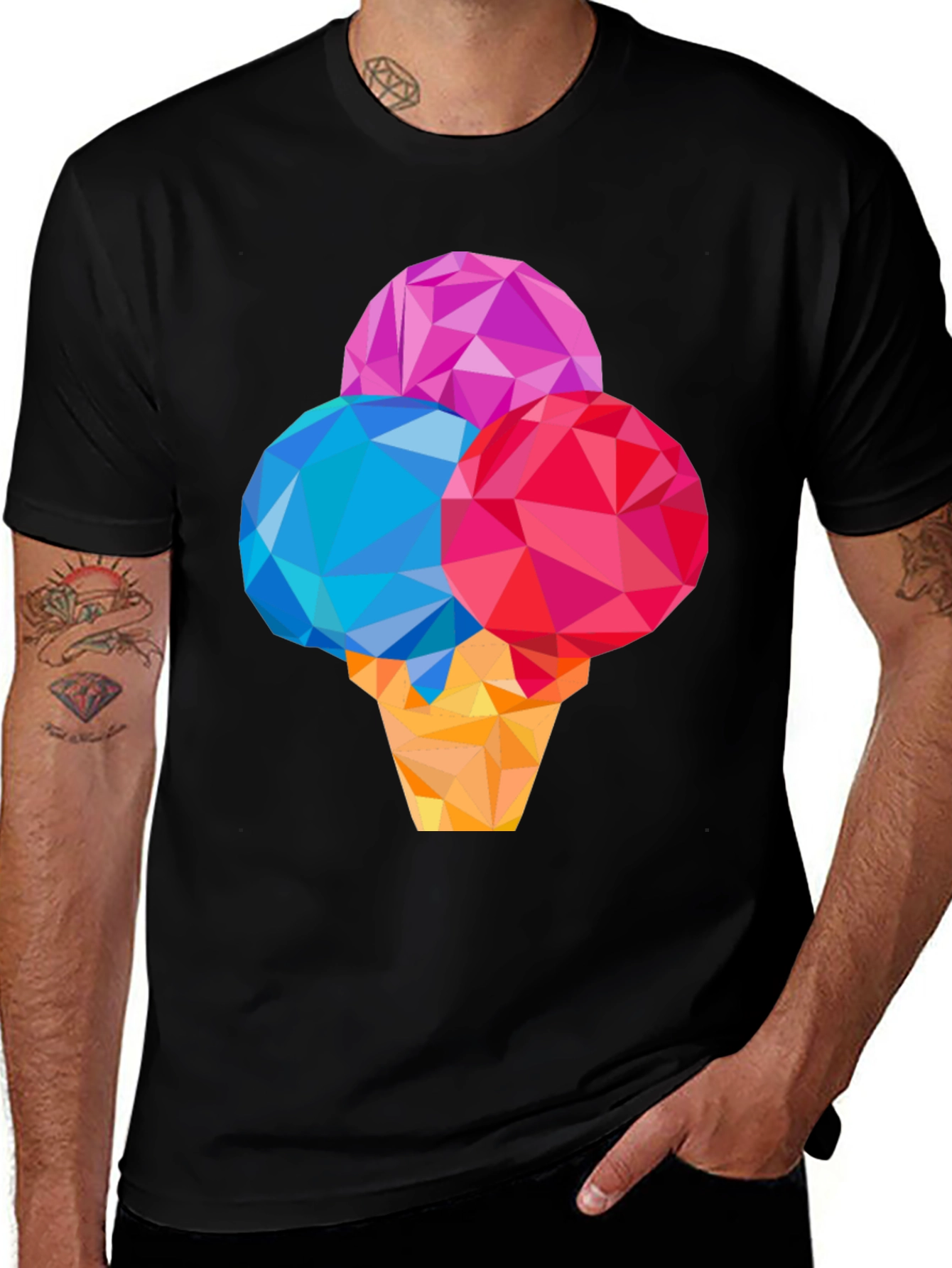 Geometric Ice Cream Graphic T-Shirt