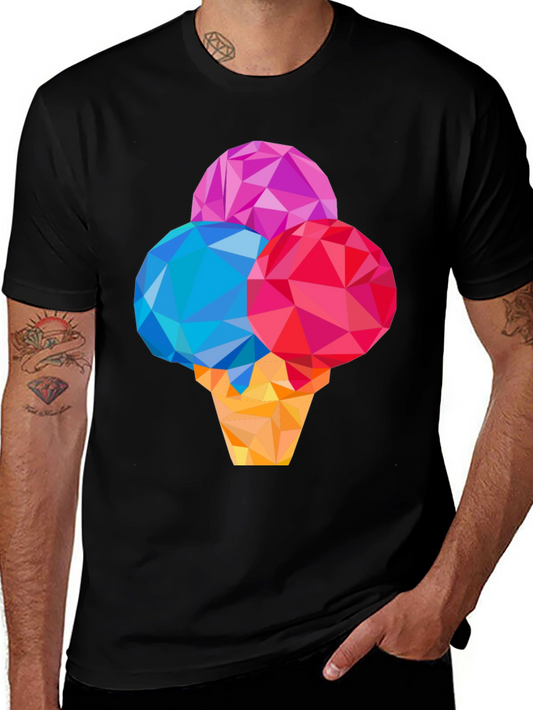 Geometric Ice Cream Graphic T-Shirt