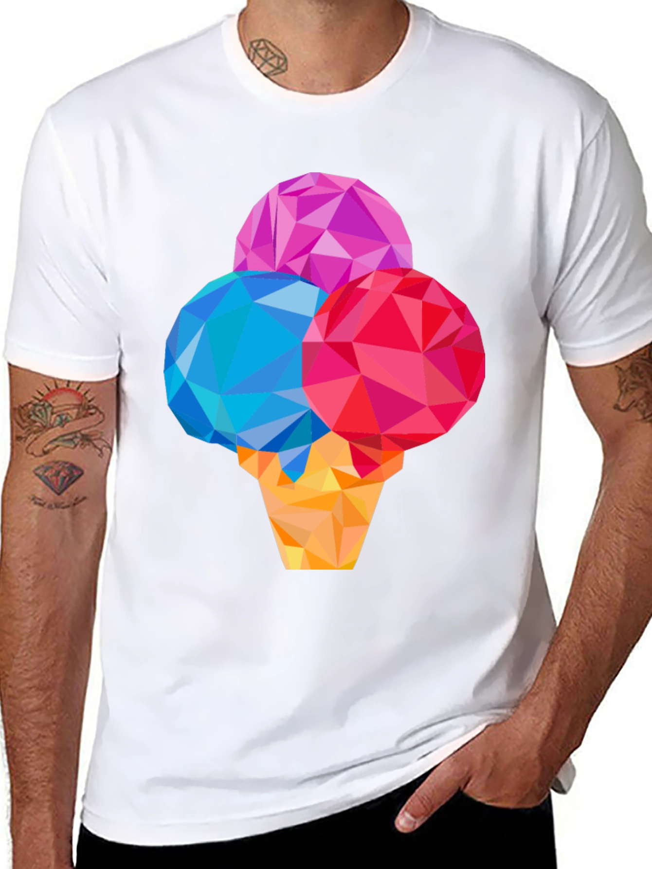 Geometric Ice Cream Graphic T-Shirt