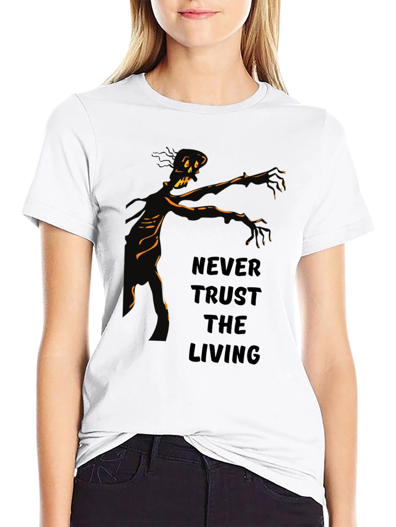 Never Trust the Living Zombie Graphic T-Shirt