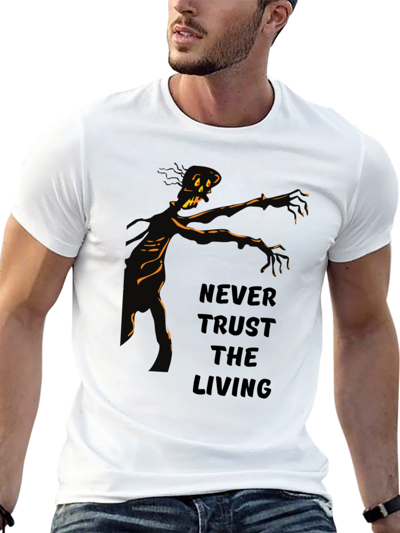 Never Trust the Living Zombie Graphic T-Shirt