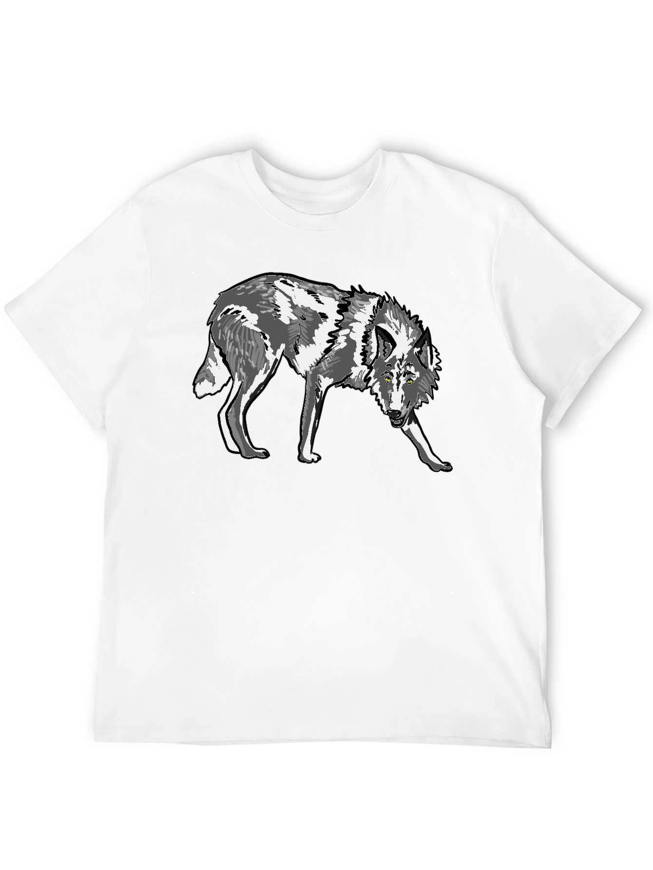 Wolf Graphic Print Black T-Shirt