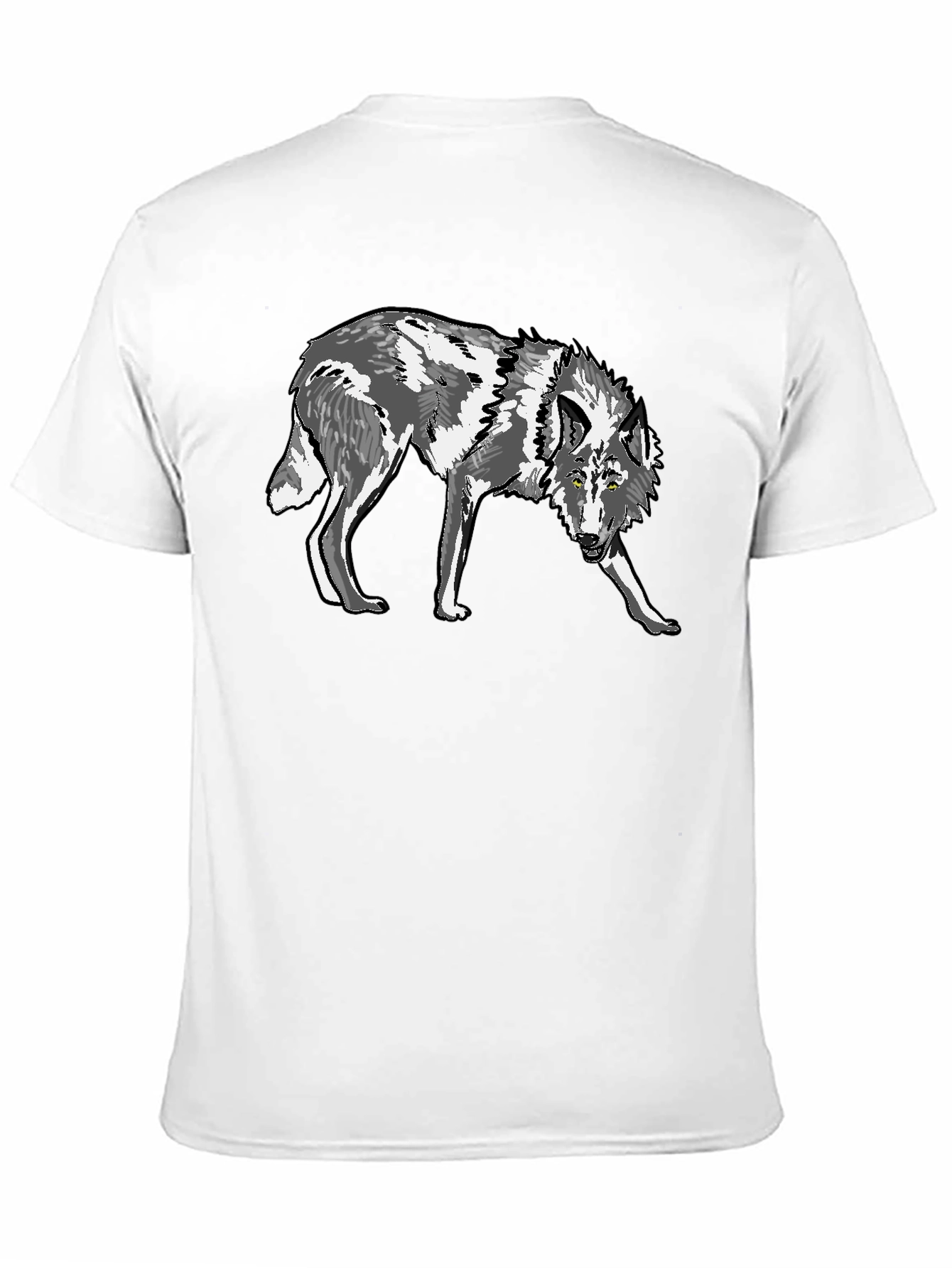 Wolf Graphic Print Black T-Shirt