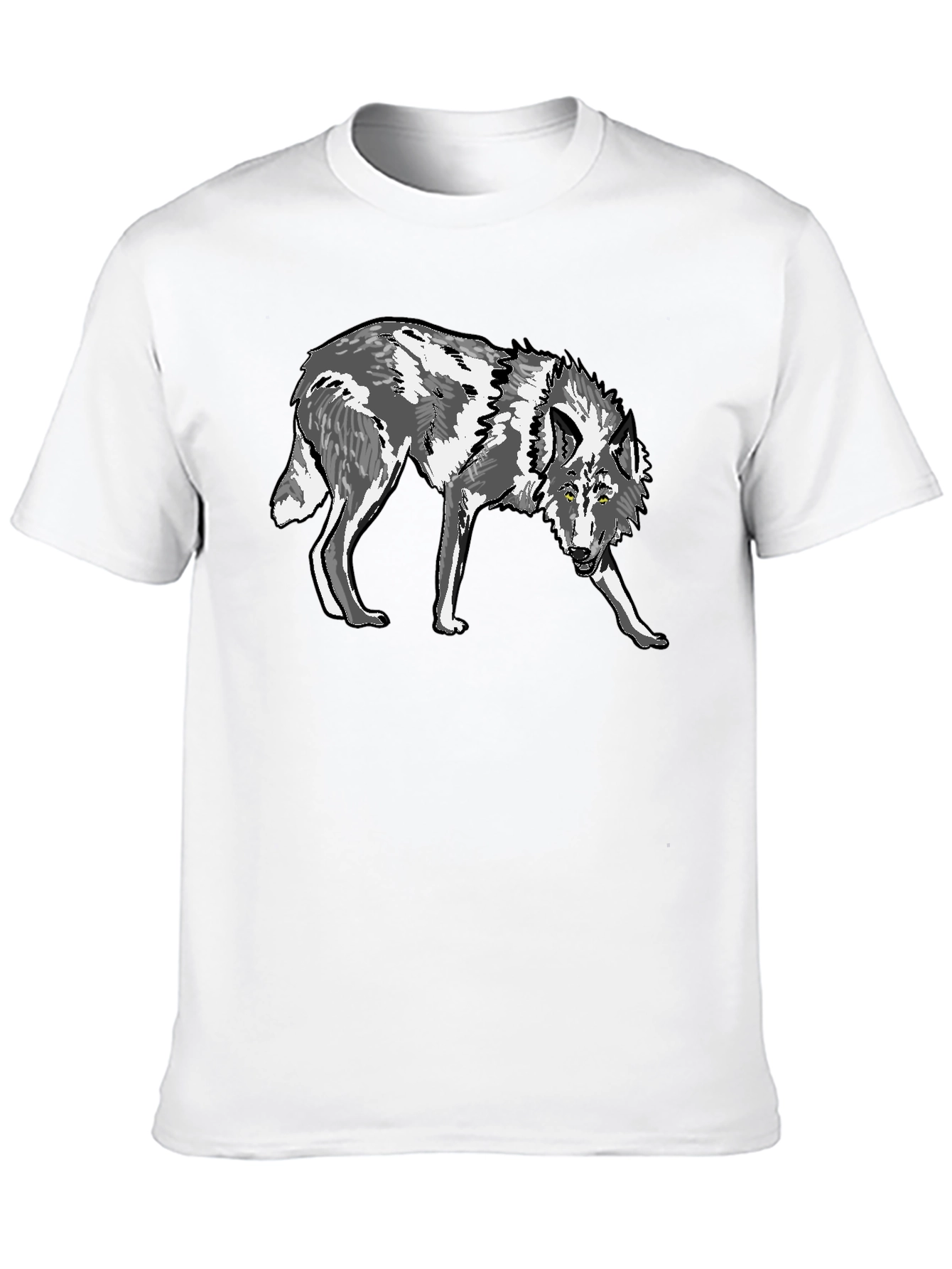 Wolf Graphic Print Black T-Shirt