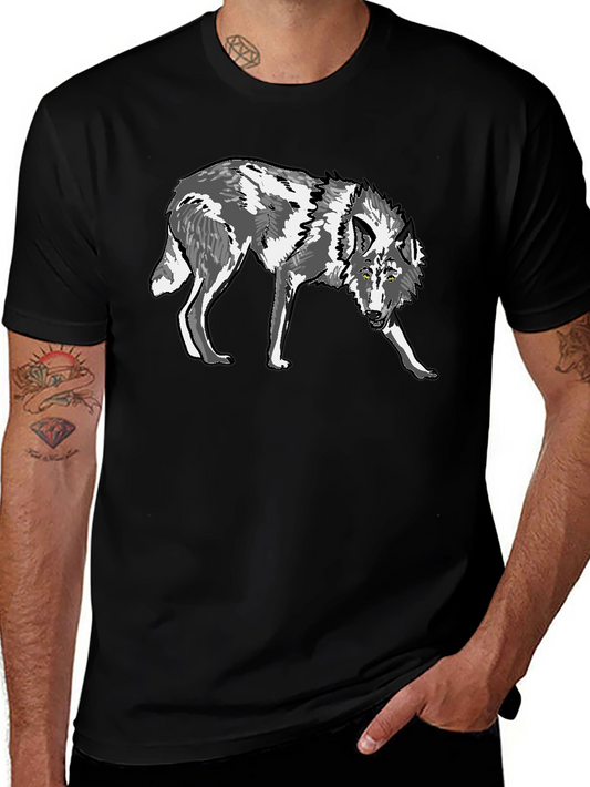 Wolf Graphic Print Black T-Shirt