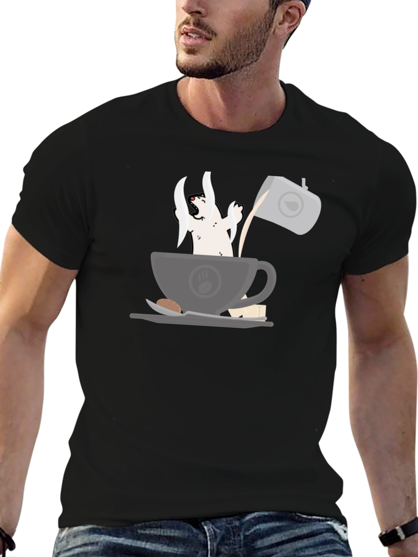 Coffee Ghost Graphic Tee - Spooky & Stylish