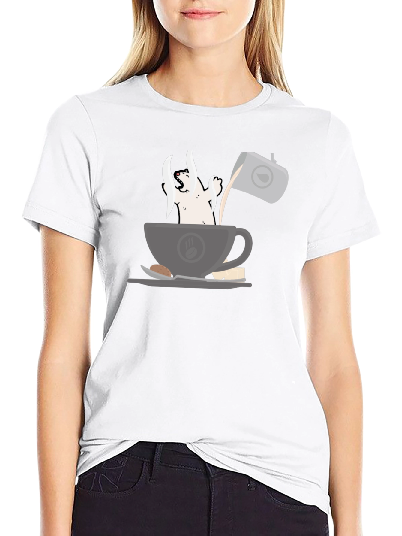 Coffee Ghost Graphic Tee - Spooky & Stylish
