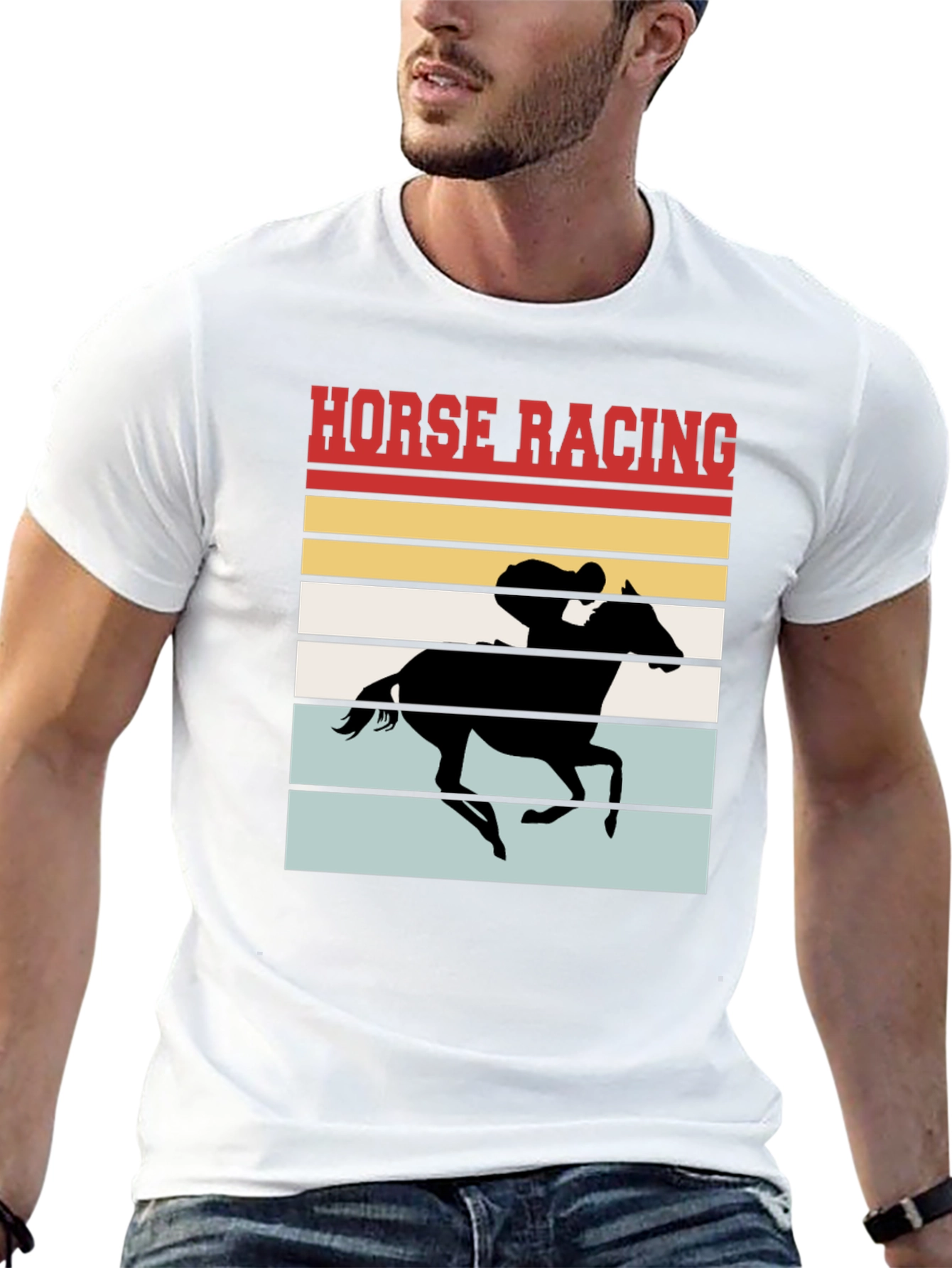 Retro Horse Racing T-Shirt - Stylish Equestrian Tee
