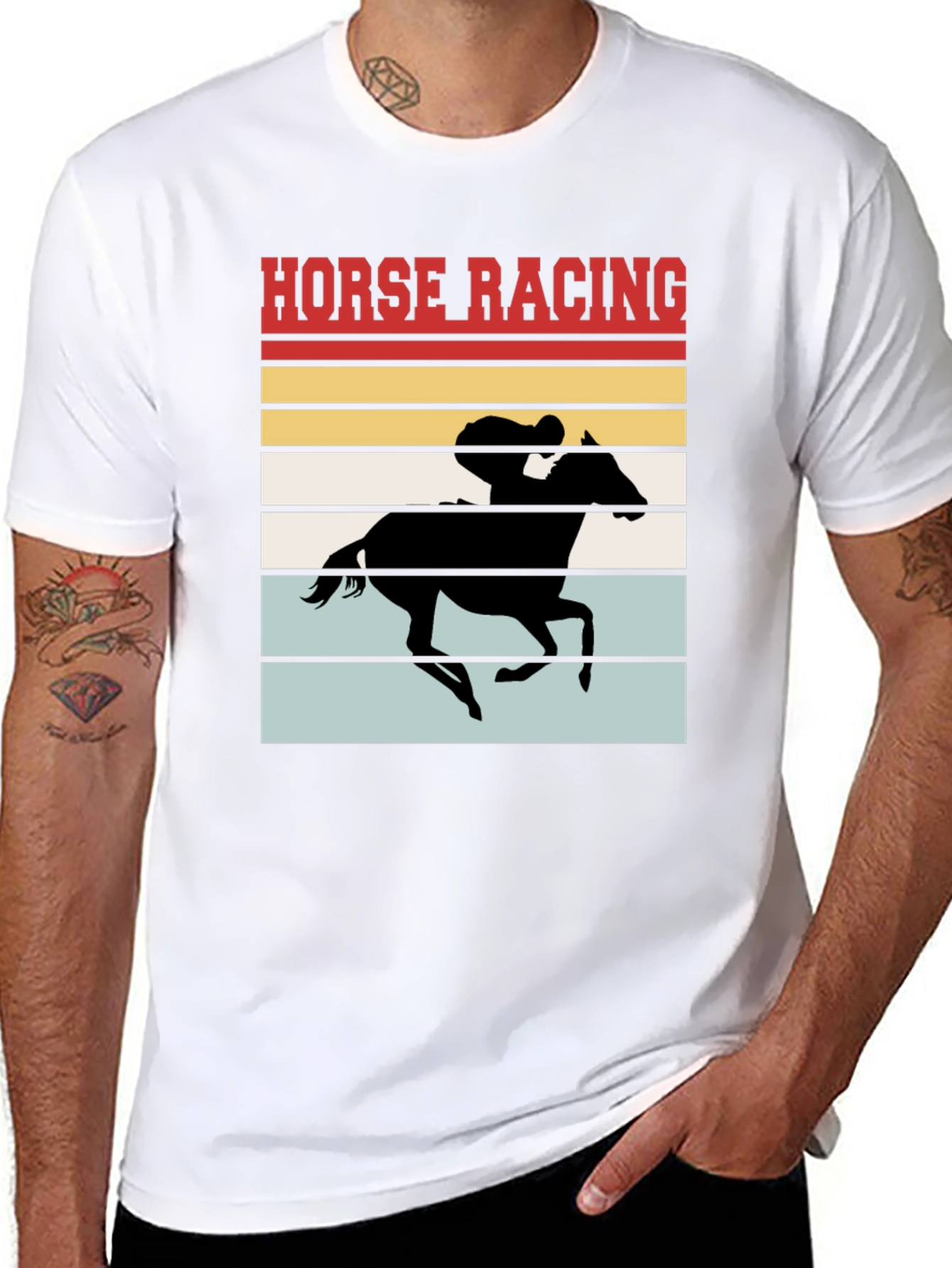 Retro Horse Racing T-Shirt - Stylish Equestrian Tee