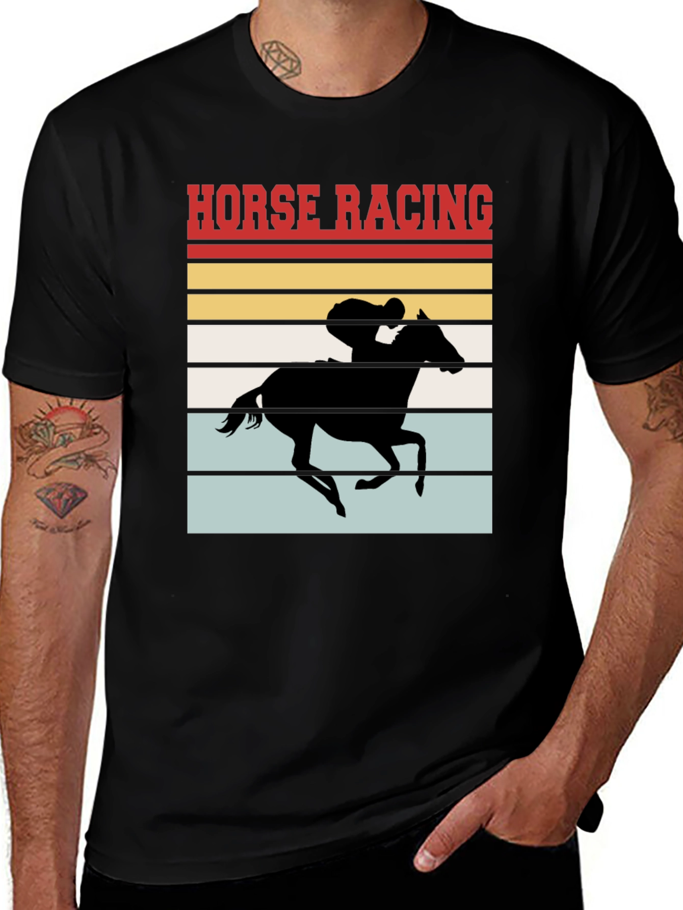 Retro Horse Racing T-Shirt - Stylish Equestrian Tee