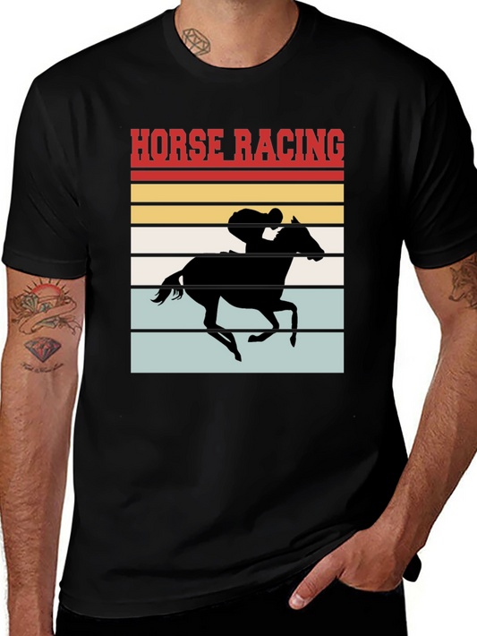 Retro Horse Racing T-Shirt - Stylish Equestrian Tee