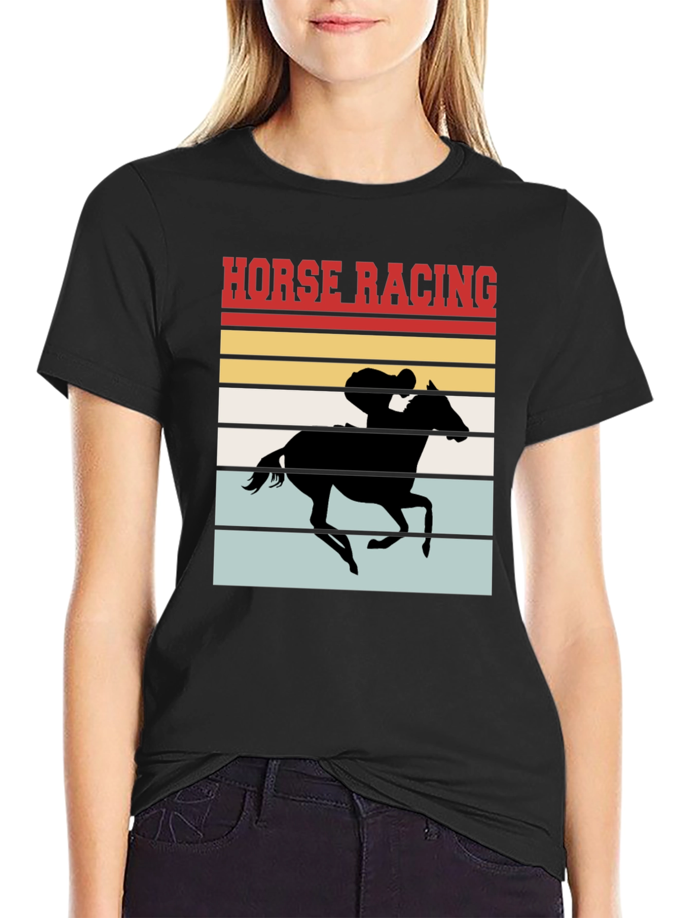 Retro Horse Racing T-Shirt - Stylish Equestrian Tee