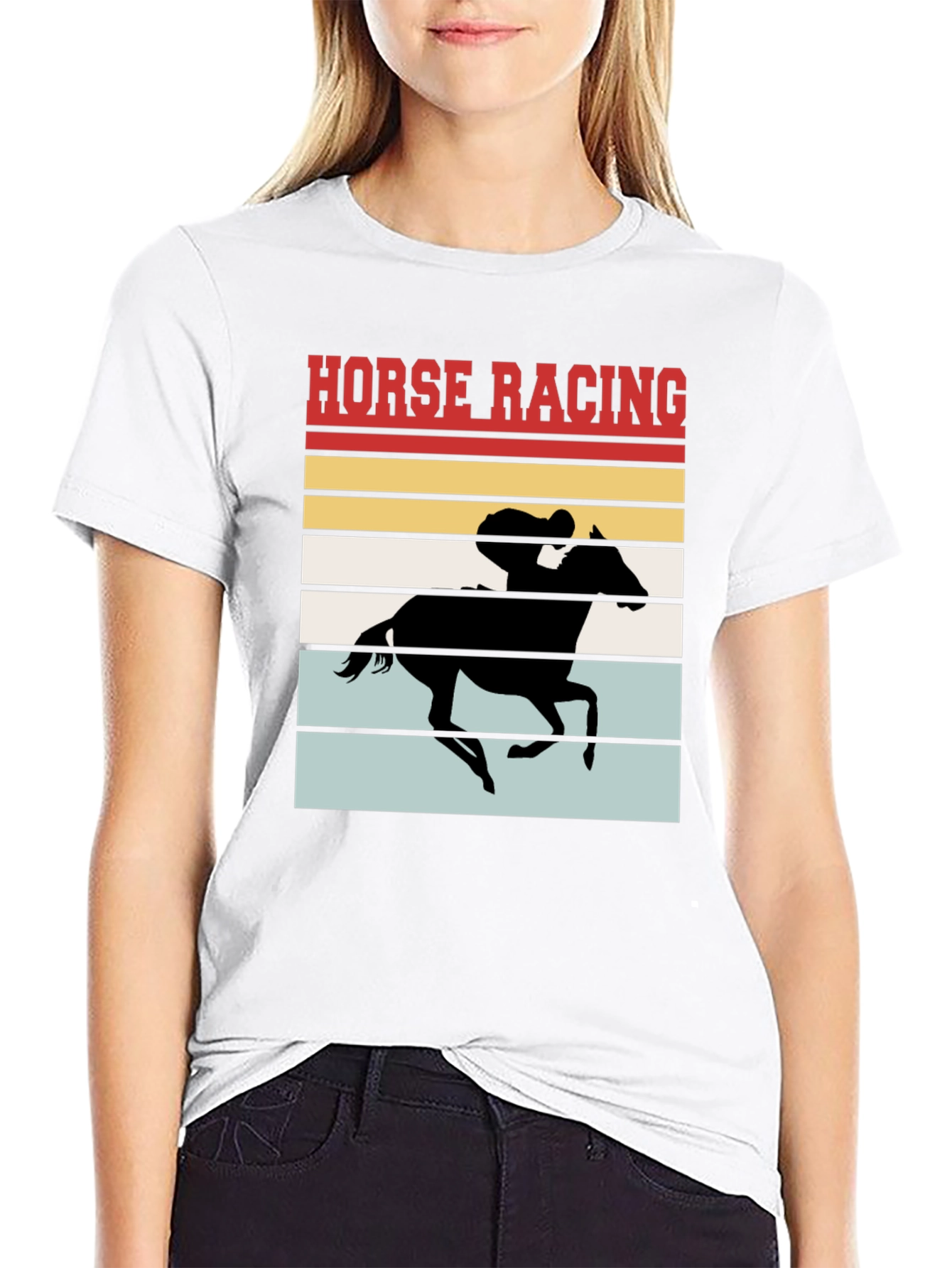 Retro Horse Racing T-Shirt - Stylish Equestrian Tee