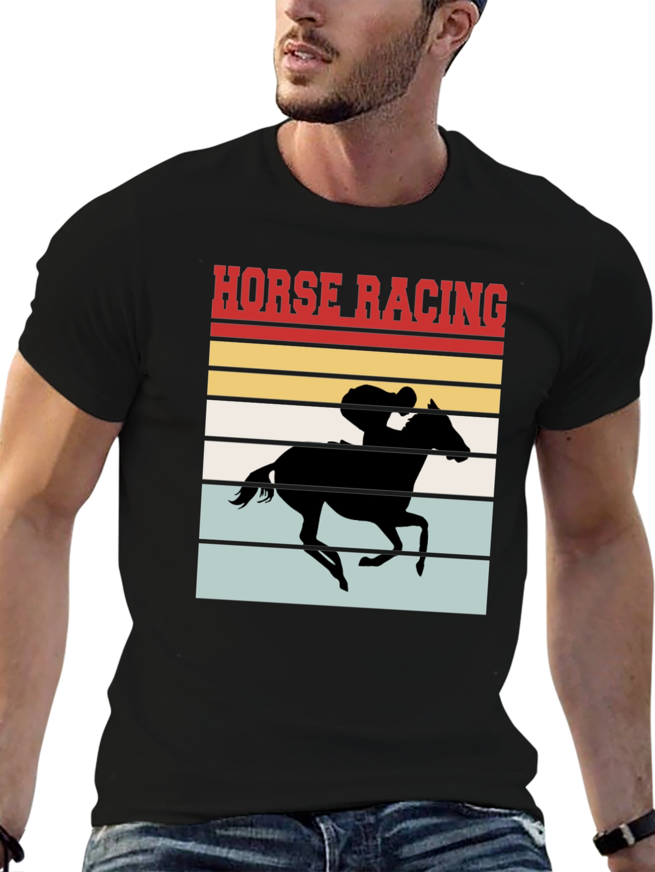 Retro Horse Racing T-Shirt - Stylish Equestrian Tee