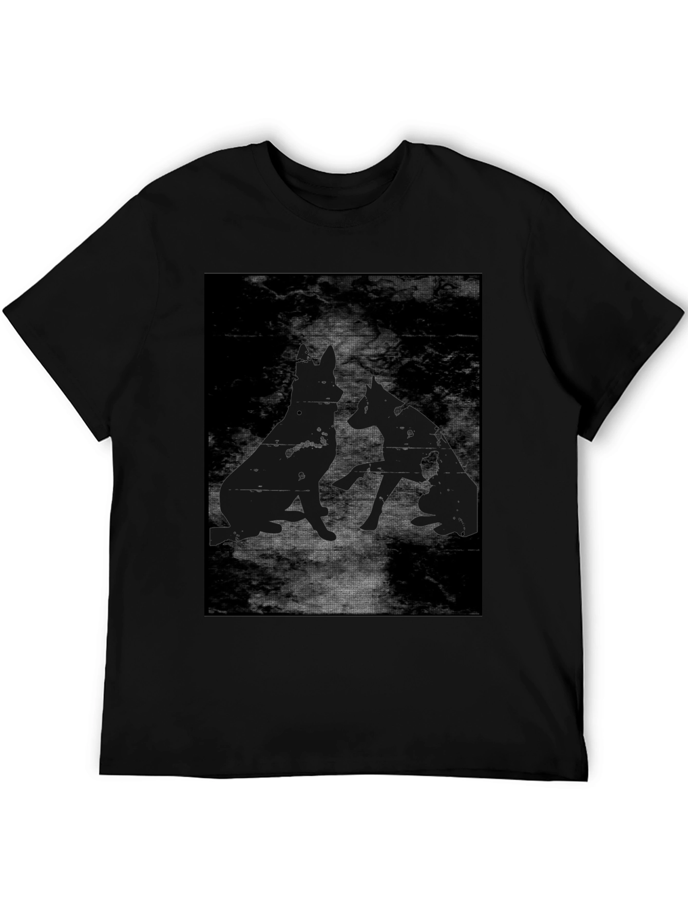 Black Dog Silhouette Graphic T-Shirt
